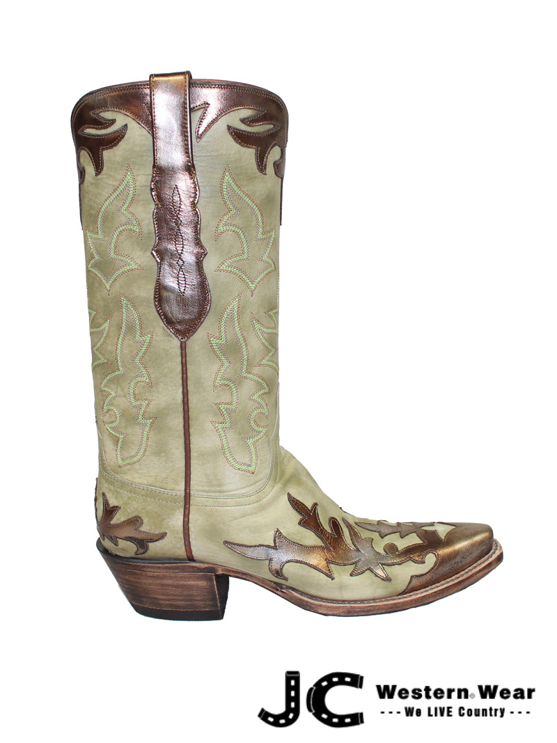 Lucchese L4739.54 Women's Classic Goat Skin Boots in Destroyed Sage - Western Cowgirl Boots for Country Dancing & Rodeo Events