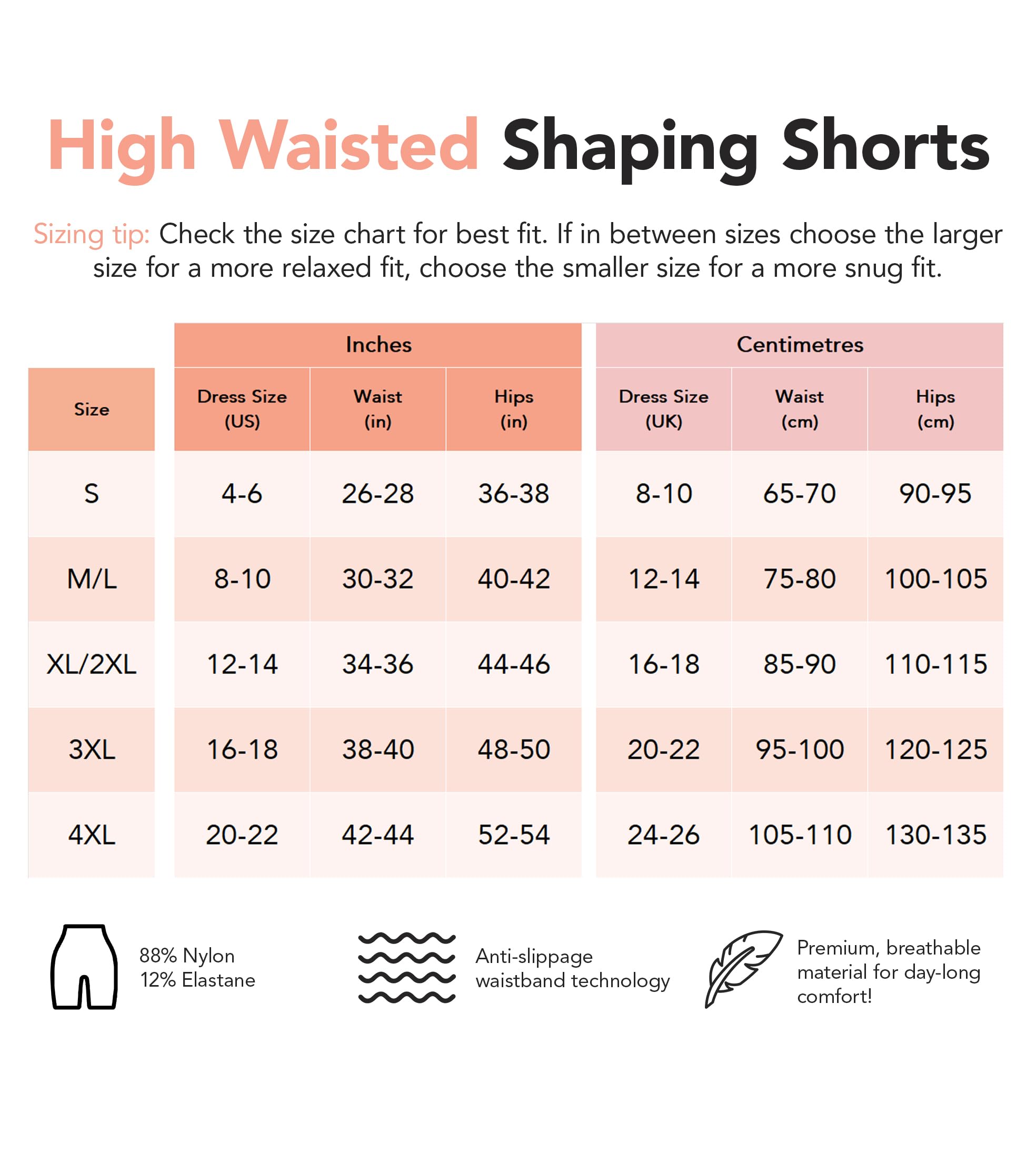 **Conturve High Waisted Shapewear Shorts for Women – Tummy Control Body Shaper, Anti-Chafing Underwear | Slimming & Smoothing | Perfect for Dresses, Workouts & Everyday Wear (Black, XL/2XL)**