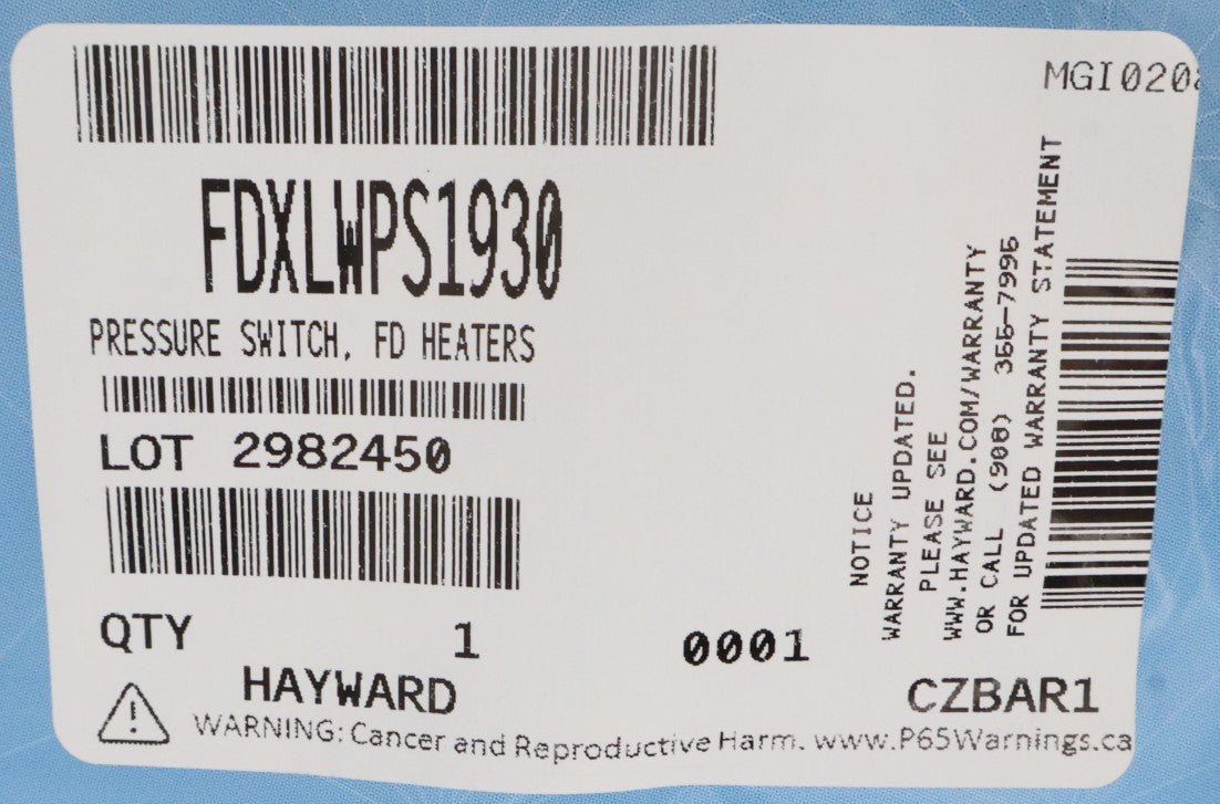 Hayward H Series FDXLWPS1930 Water Pressure Switch for Pool Heaters - Replacement Part for Inground and Above Ground Pools, Spas, and Hot Tubs
