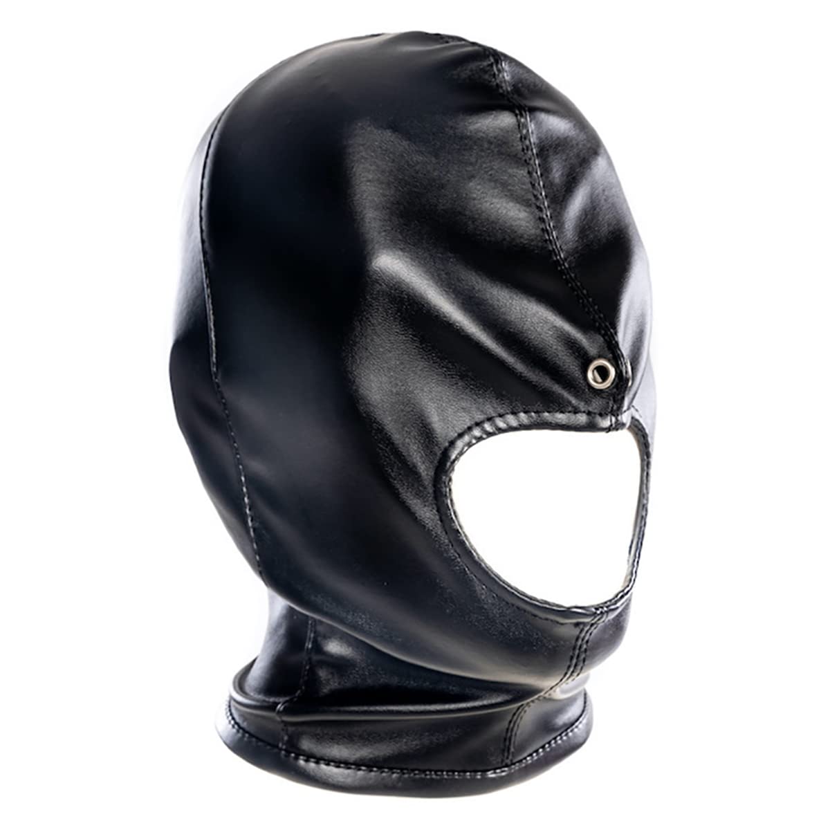 Premium Leather Bondage Hood Mask - Hollow Mouth Design for Breathability, Adult BDSM Restraint Gear & Fetish Toy - Perfect for Role Play, Sensory Deprivation & Kink Exploration