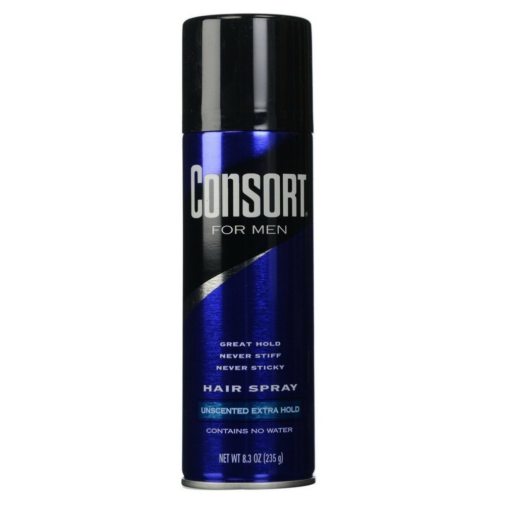 Consort For Men Unscented Hair Spray - Extra Strong Hold Styling Spray for All Hair Types, 8.30 oz (Pack of 12) - Perfect for Daily Use, Special Occasions & Professional Styling
