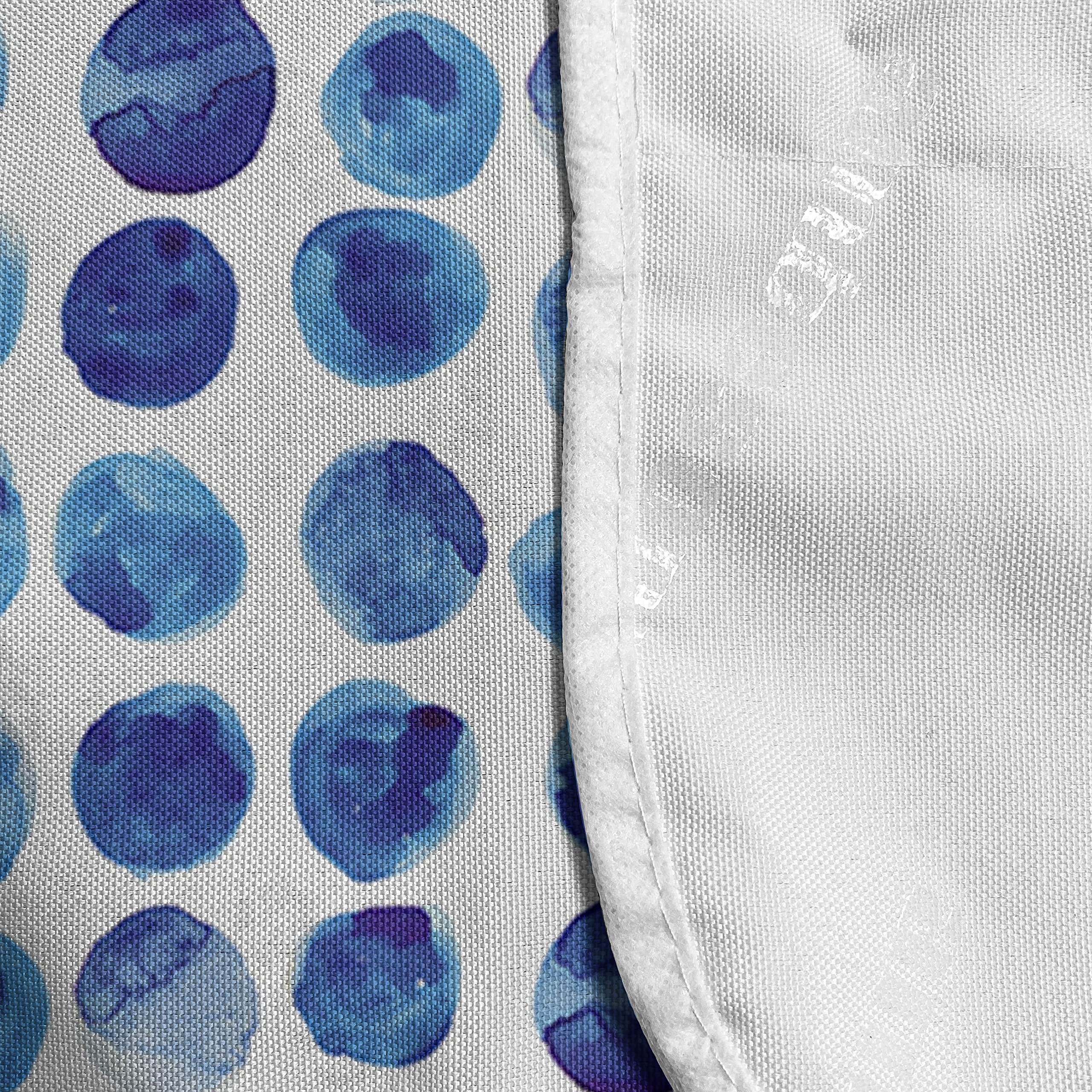 Lunarable Polka Dot Microwave Cover - Waterproof Kitchen Organizer with Pockets, Abstract Watercolor Brush Stroke Design, 36x12 Inches in Pale Blue & Navy | Perfect for Small Kitchen Appliances & Countertop Storage