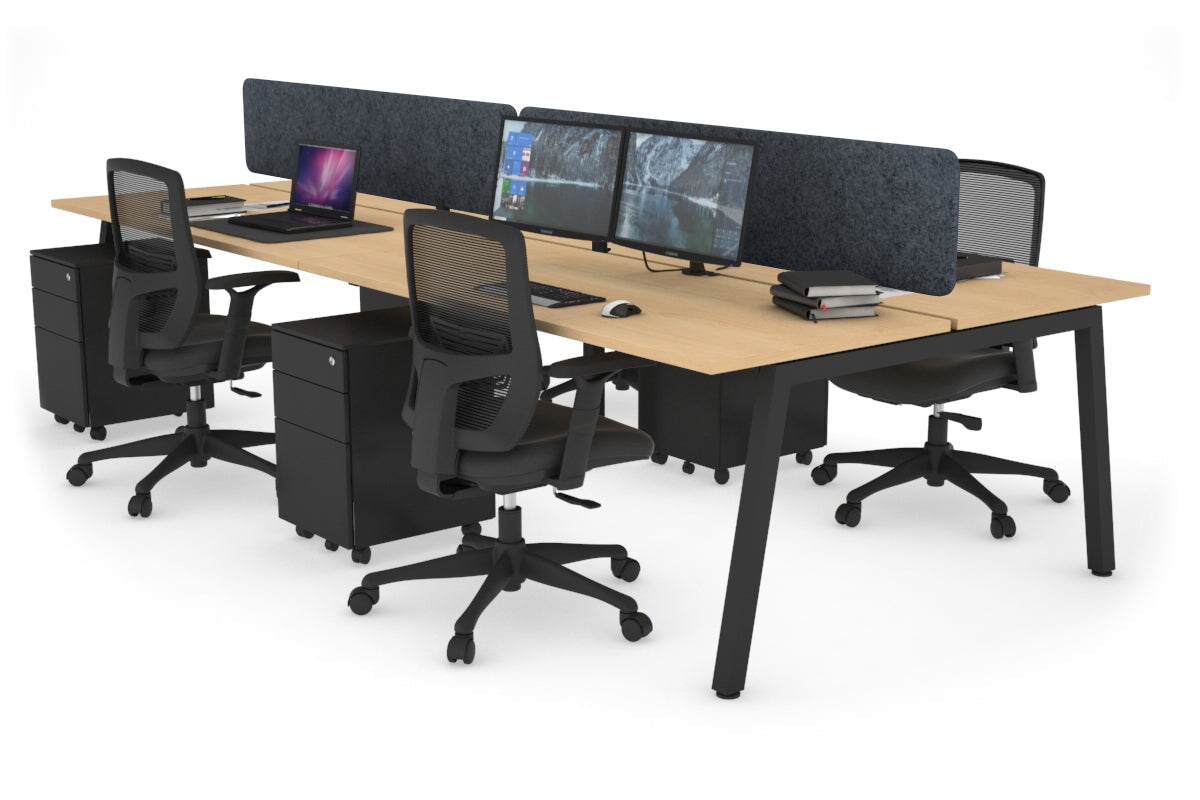 Quadro 4-Person Office Workstation Desk - 1600L x 700W Dimensions - Perfect for Team Collaboration, Open Office Spaces & Shared Workstations