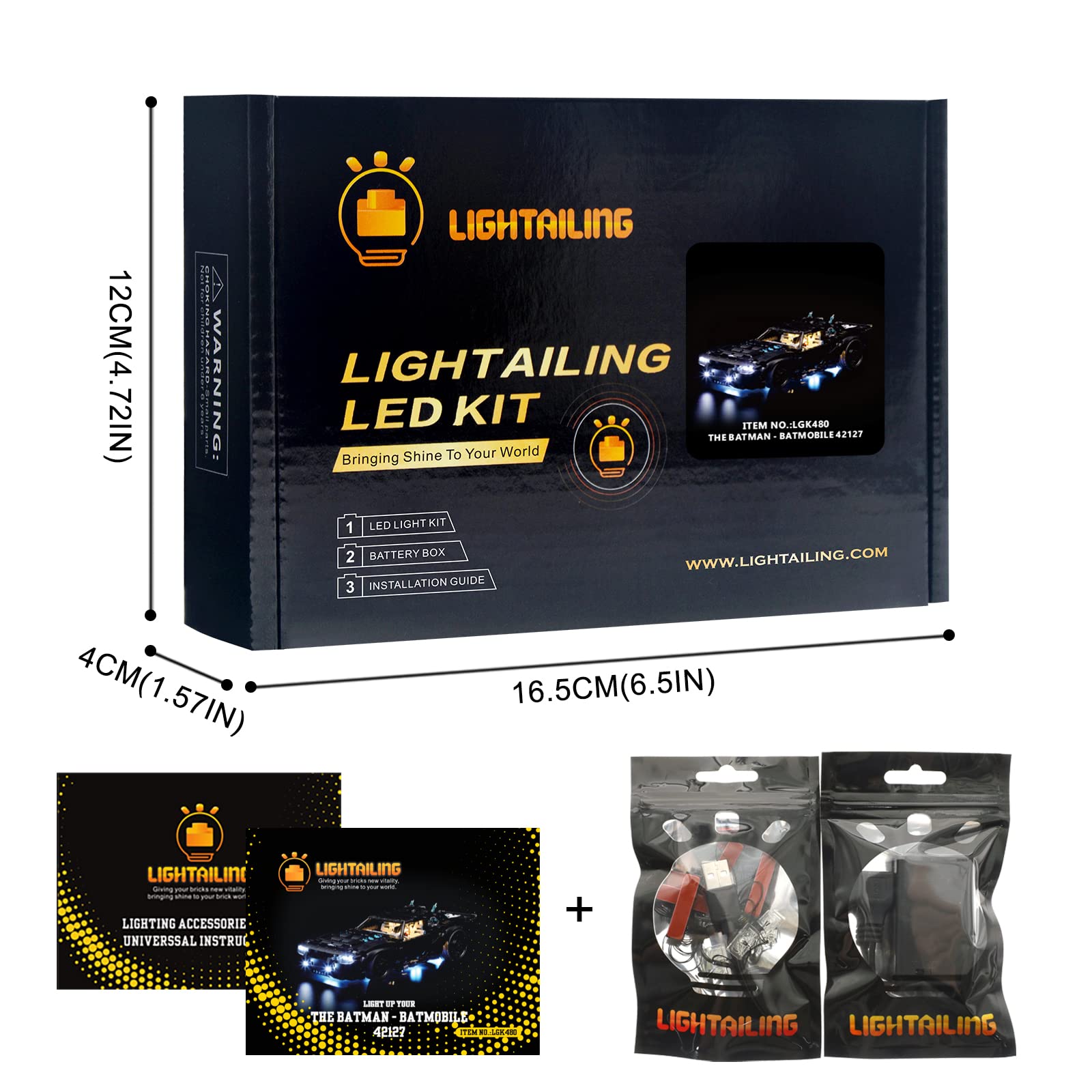 LIGHTAILING LED Light Kit for Lego 42127 Technic The Batman Batmobile Building Blocks Model - Compatible with Official Lego Sets (Model Not Included) - Perfect for Display, Night Lighting & Collector Showcase