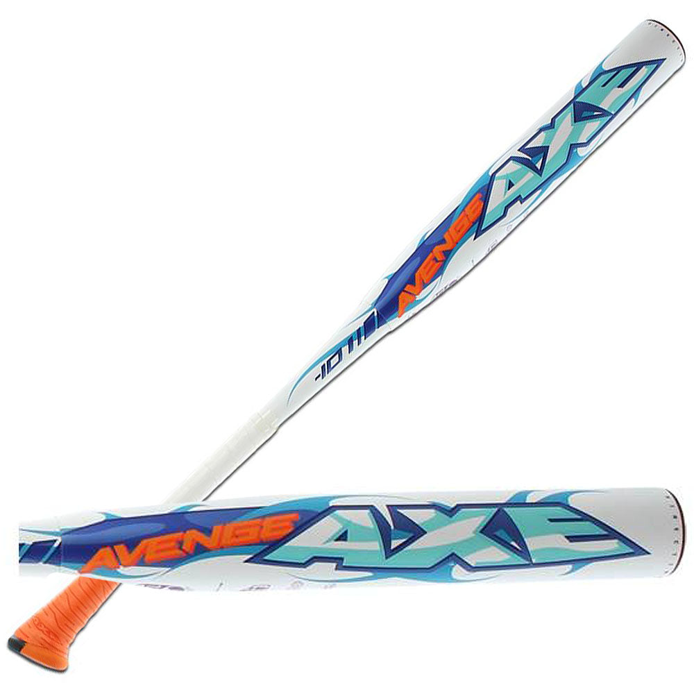 Baden L150C AXE Avenge Fastpitch Softball Bat - White/Blue, 10