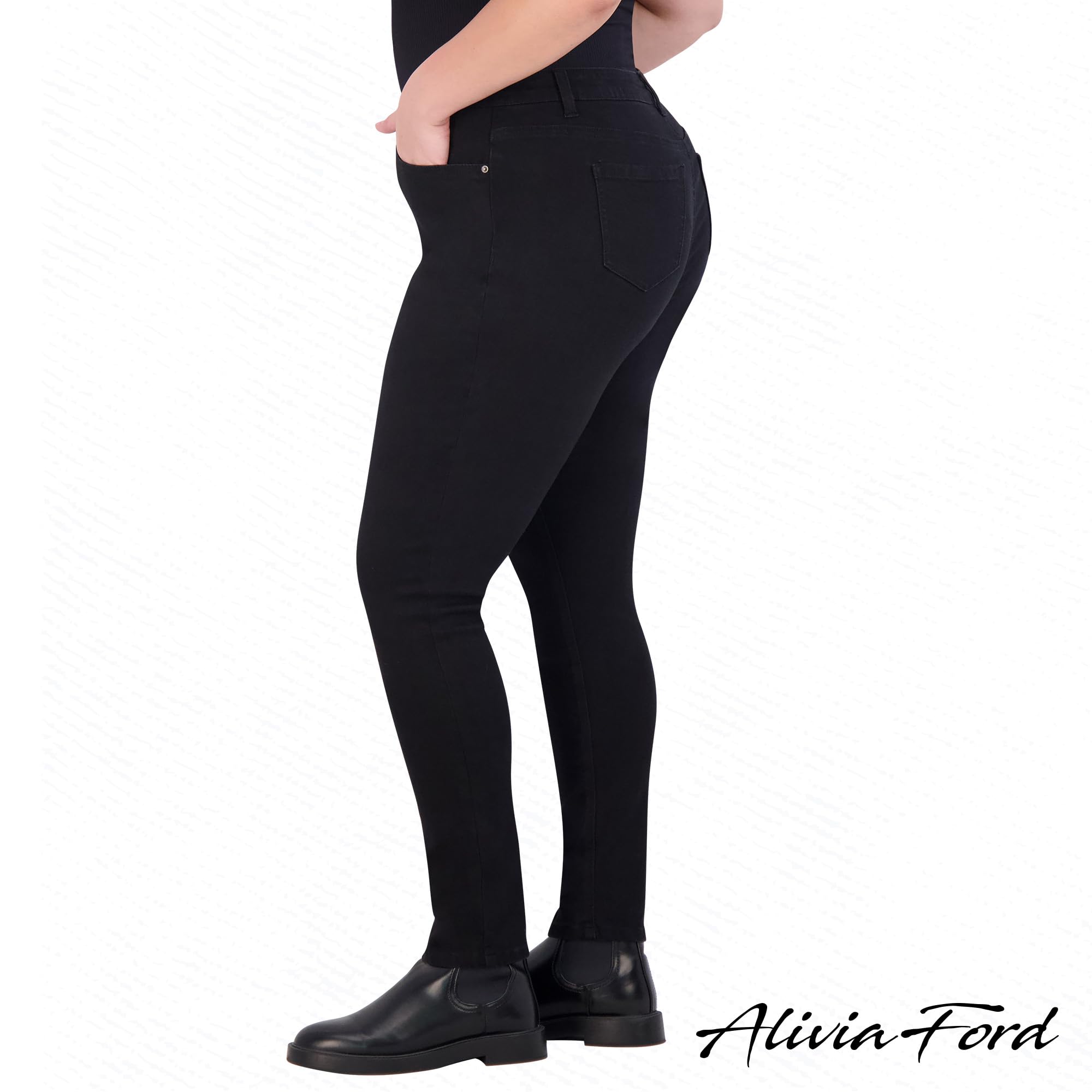 Plus Size High Waisted Skinny Jeans for Women - Stretch Denim Pants 29