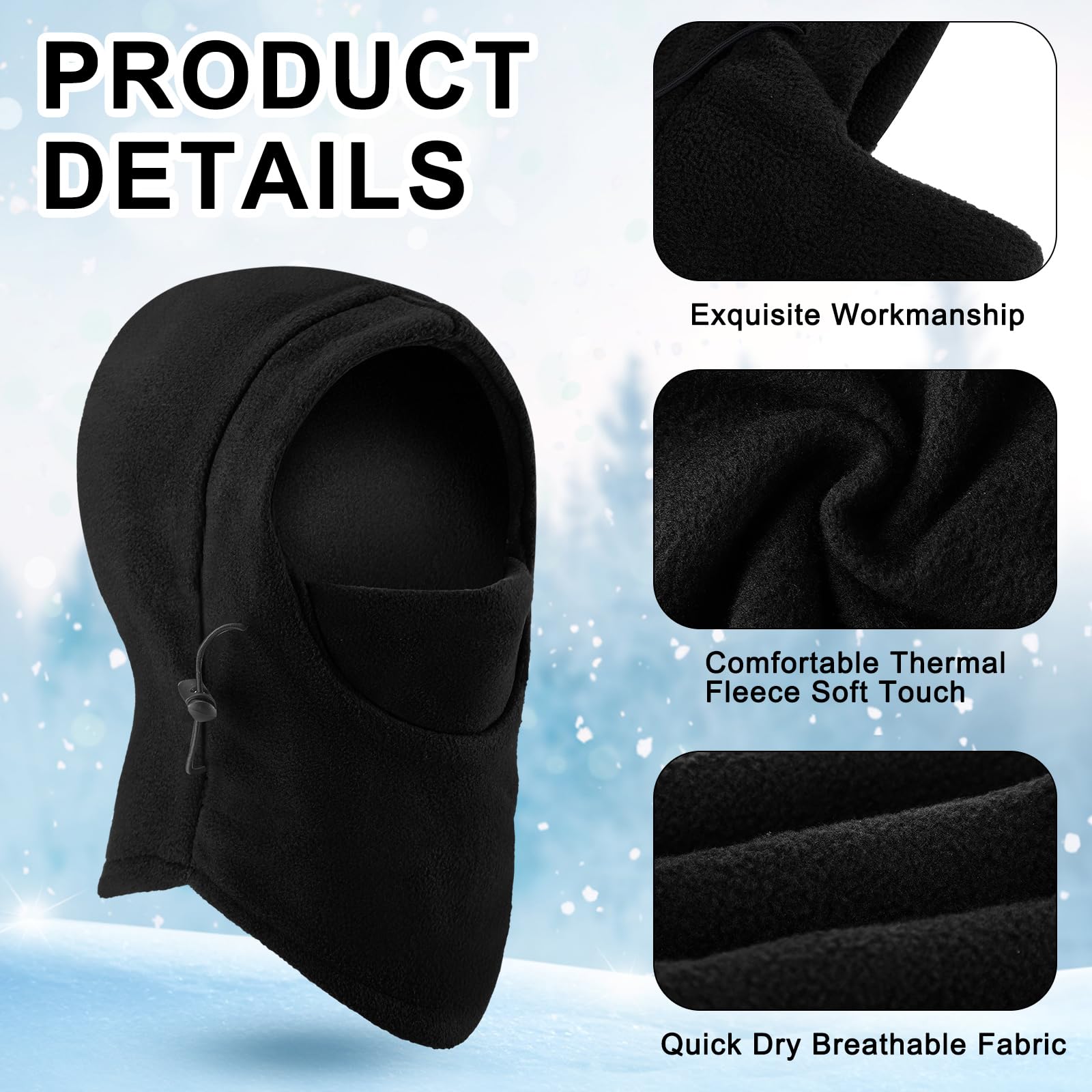 Frienda 8 Pack Balaclava Ski Mask for Men & Women - Windproof Winter Face Cover, Adjustable Warm Fleece Lining for Skiing, Snowboarding, Motorcycling & Outdoor Activities