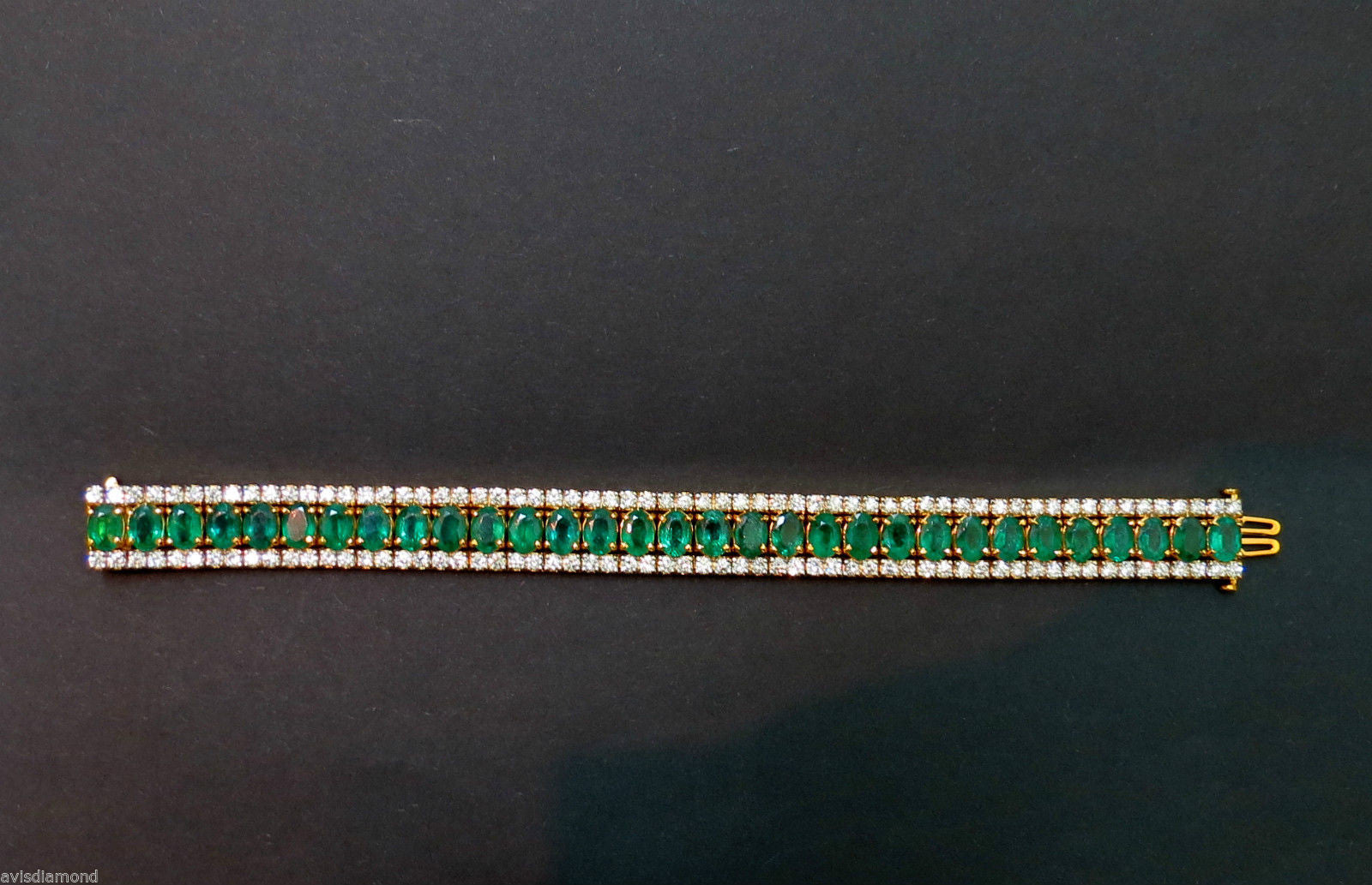 32CT Natural Vivid Green Emerald Diamond Bracelet - G/VS Multirow Tennis Bracelet for Women, Perfect for Weddings, Parties & Special Occasions