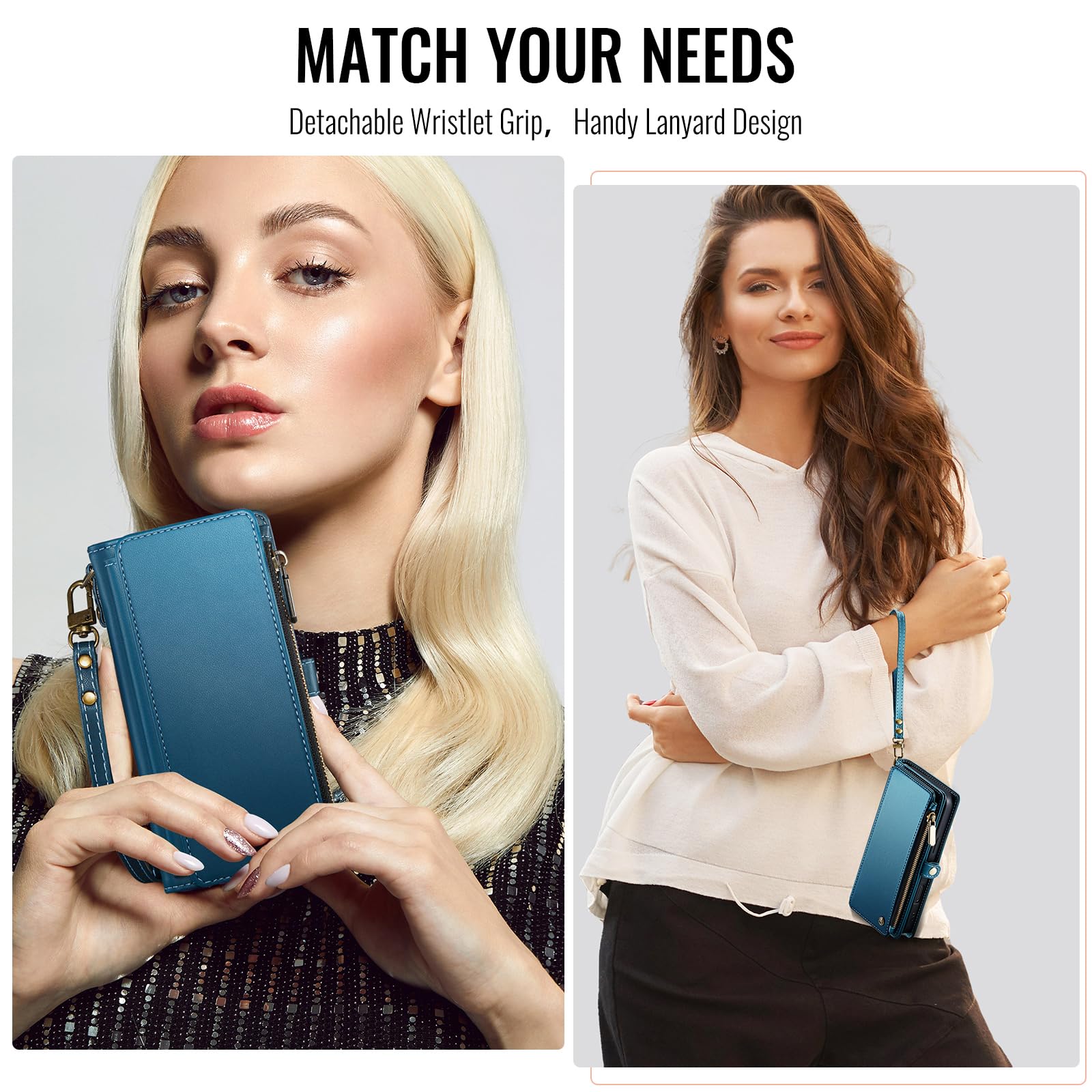 RFID Blocking PU Leather Wallet Case for Samsung Galaxy S20 FE 5G - Magnetic Snap Flip Cover with Card Holder & Zipper Pocket | Perfect for Daily Use, Travel, and Secure Contactless Payment Protection (Dark Blue)