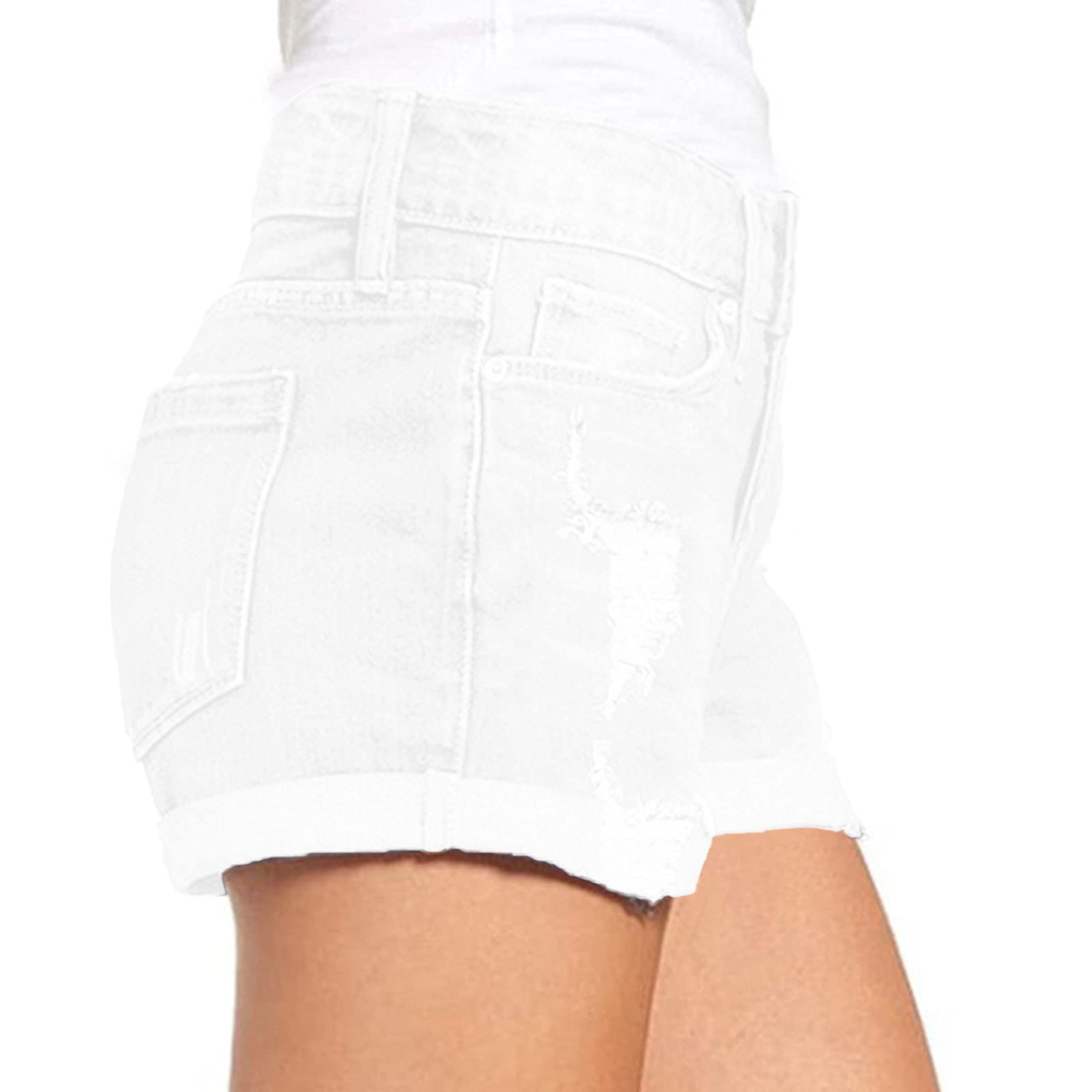 Women's High Rise Stretch Denim Shorts - Sexy Slim Fit Distressed Jean Shorts for Summer | Perfect for Beach, Casual Outings & Night Out