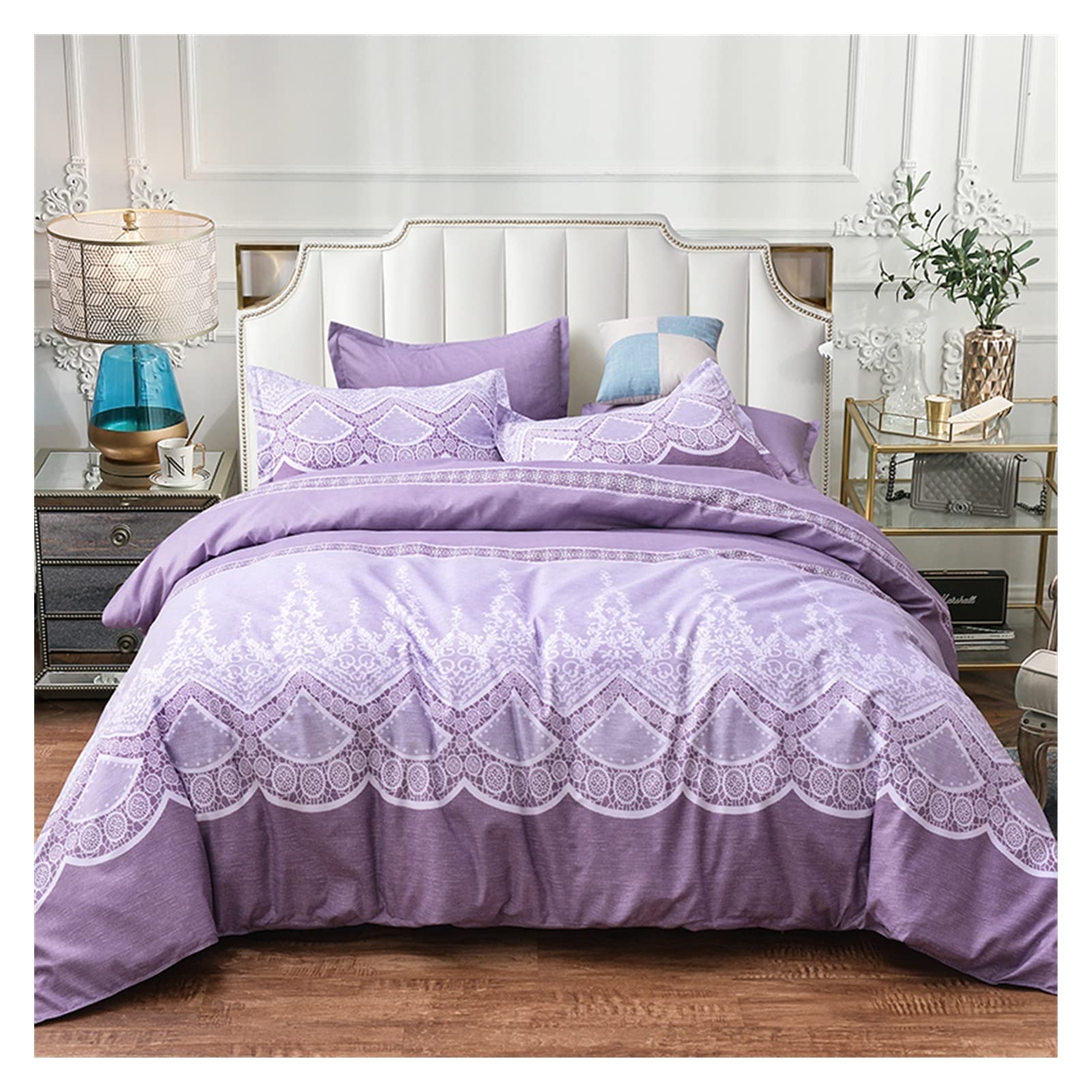 TOMYEUS Floral Duvet Cover Set - Elegant Printed Quilt Cover with Pillowcases, Full/Queen/King Size Bedding for Master Bedroom, Guest Room & Dorm - Soft Home Textile for Cozy Sleep & Stylish Decor