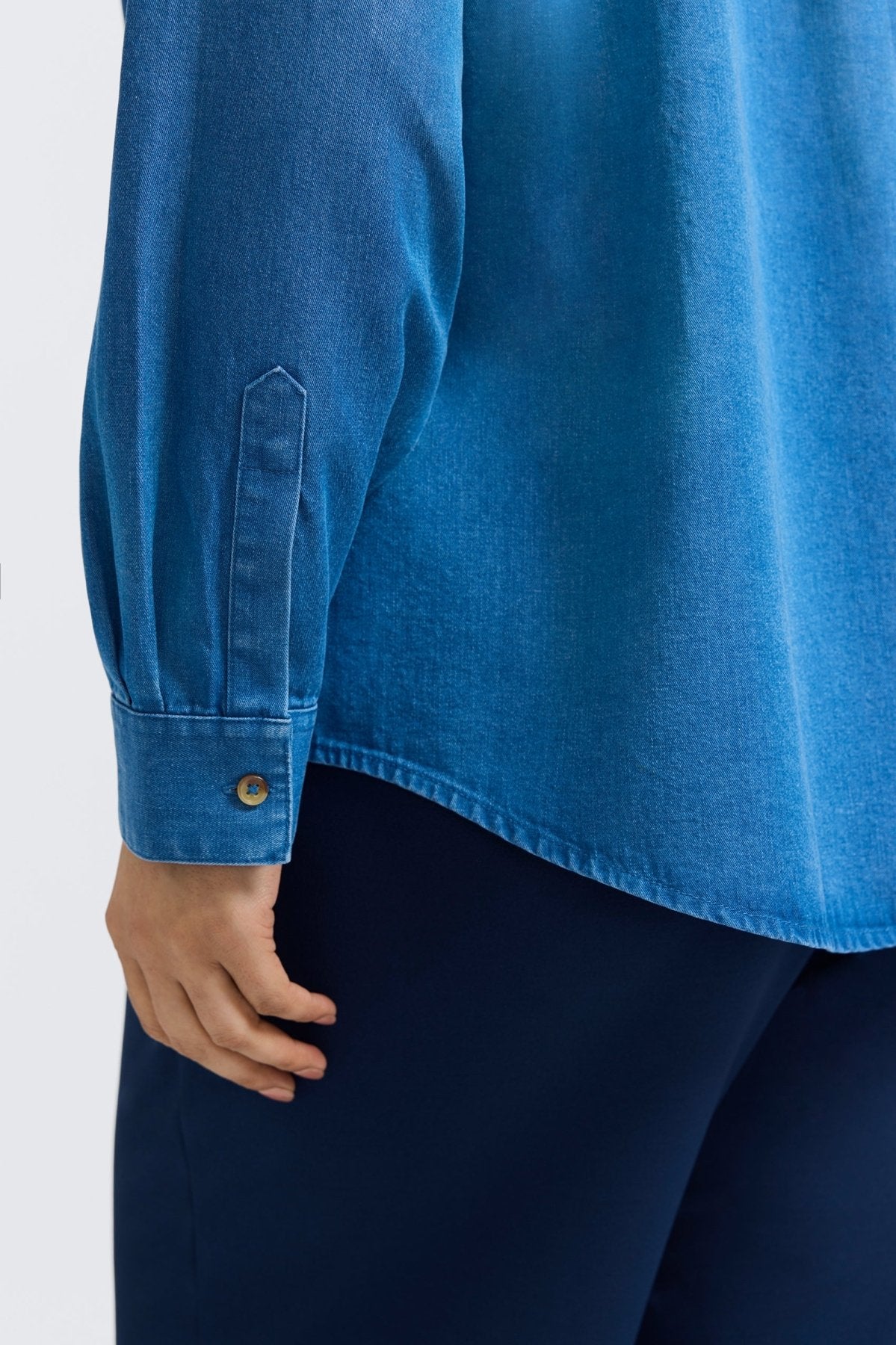 Charlie Plus Tencel® Denim Long Sleeve Shirt for Men - Eco-Friendly Stretch Comfort Fit Button Down Casual Shirt | Perfect for Office, Date Night & Weekend Outings