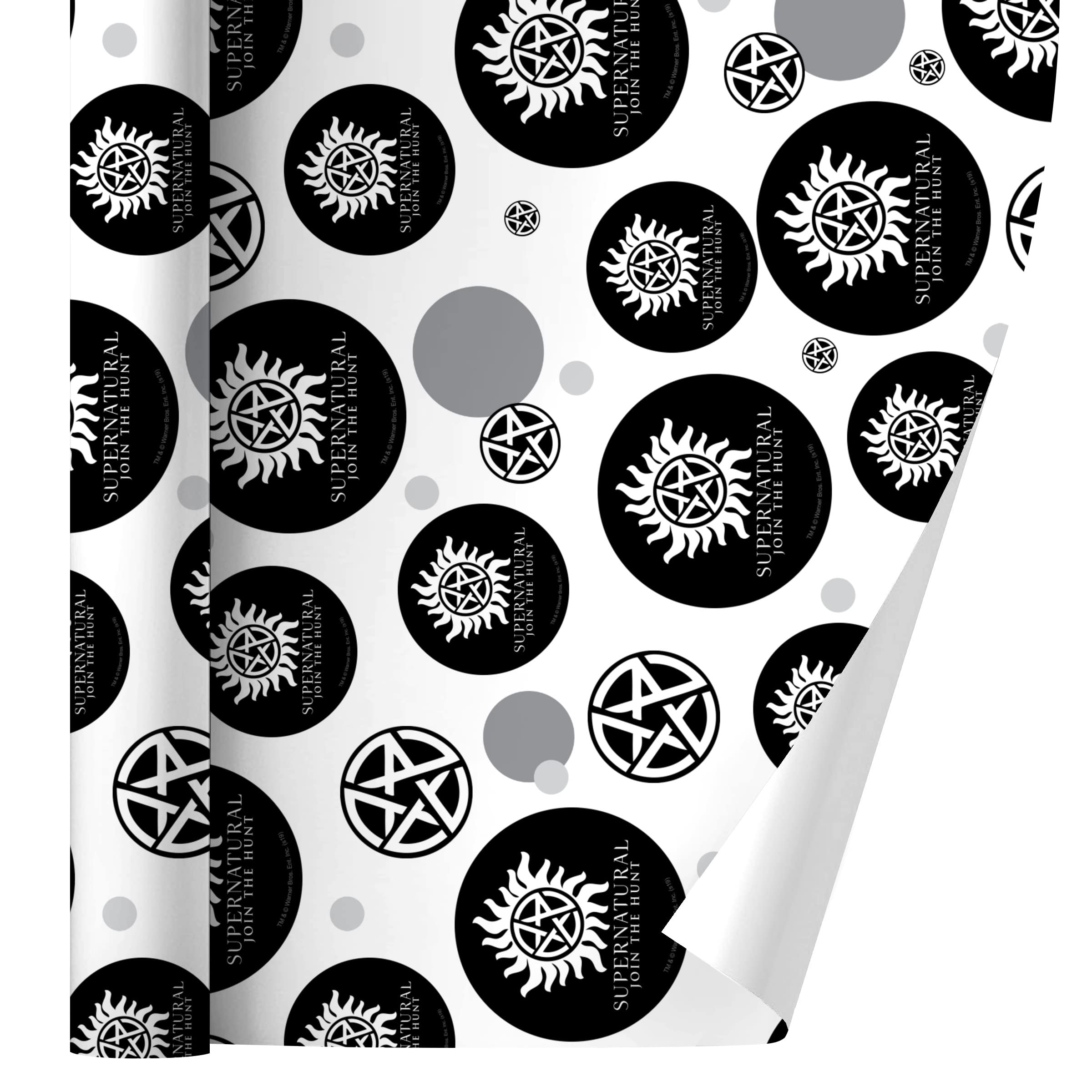 Supernatural Anti-Possession Symbol Gift Wrap Wrapping Paper Roll - Perfect for Halloween, TV Show Parties, and Supernatural Fan Gifts