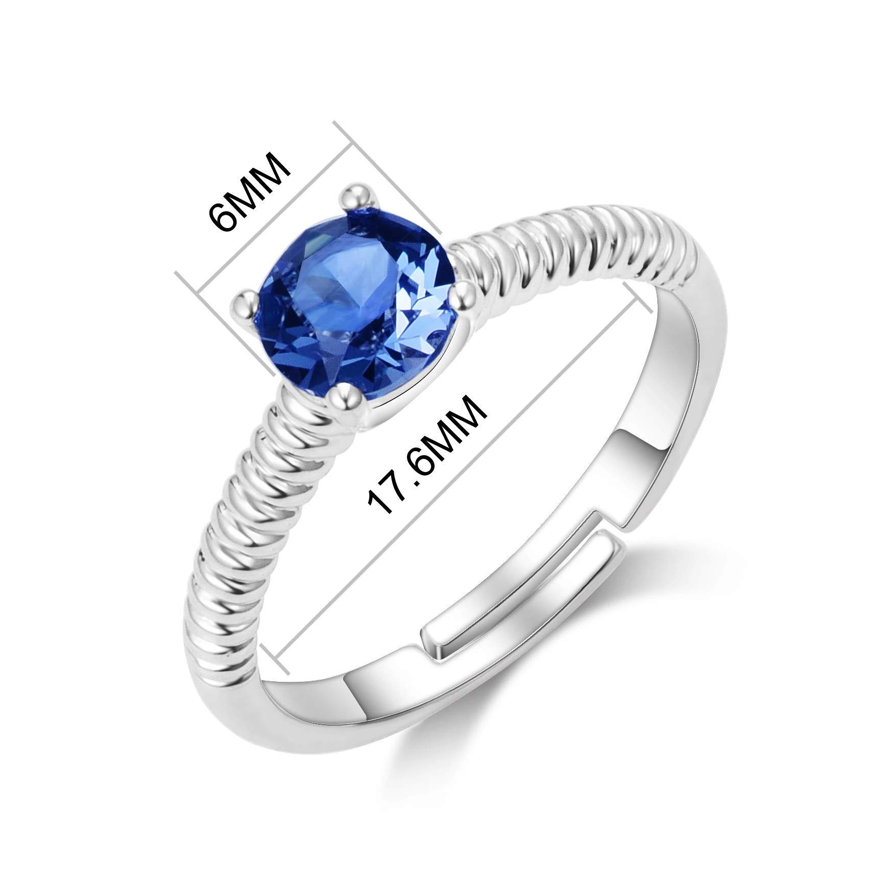 Philip Jones Sapphire Birthstone Ring with Zircondia® - Perfect Gift for September Birthdays