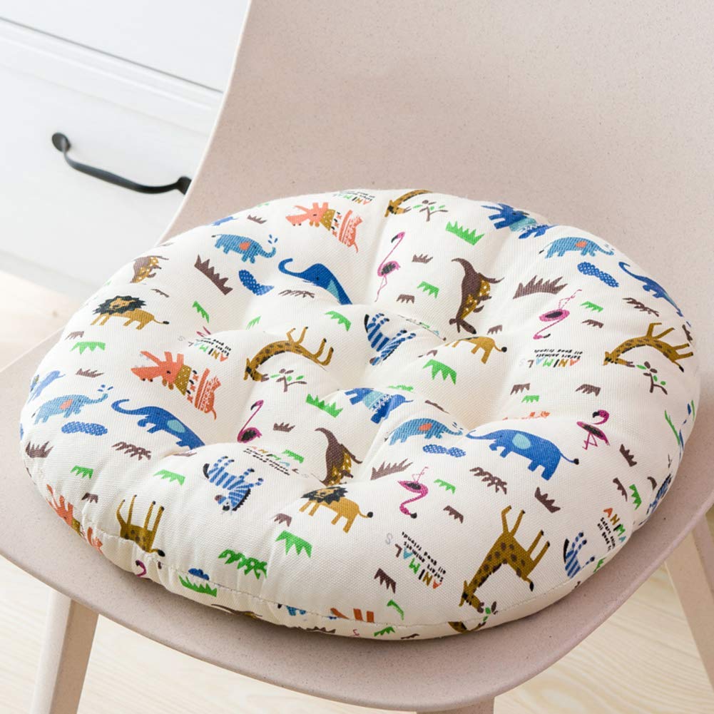 Breathable Round Seat Cushion - Thick Cotton Linen Chair Pad for Office, Dining & Computer Chairs - 45x45cm (18x18in) - Perfect for Home, Office & Ergonomic Comfort