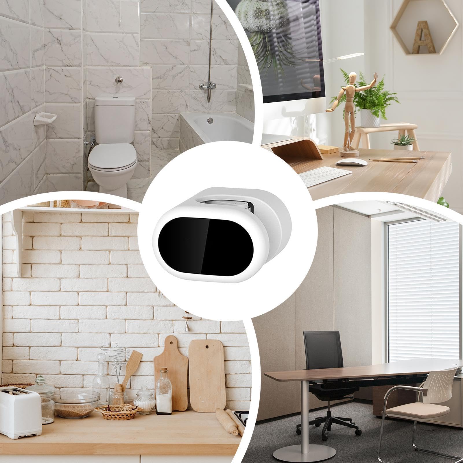 Wall Mount Mop and Broom Holder with Strong Adhesive - Space Saving Utility Hook Rack for Kitchen, Bathroom & Garage - Organize Cleaning Tools, Gardening Equipment & Household Supplies - Perfect for Small Spaces & Clutter-Free Homes
