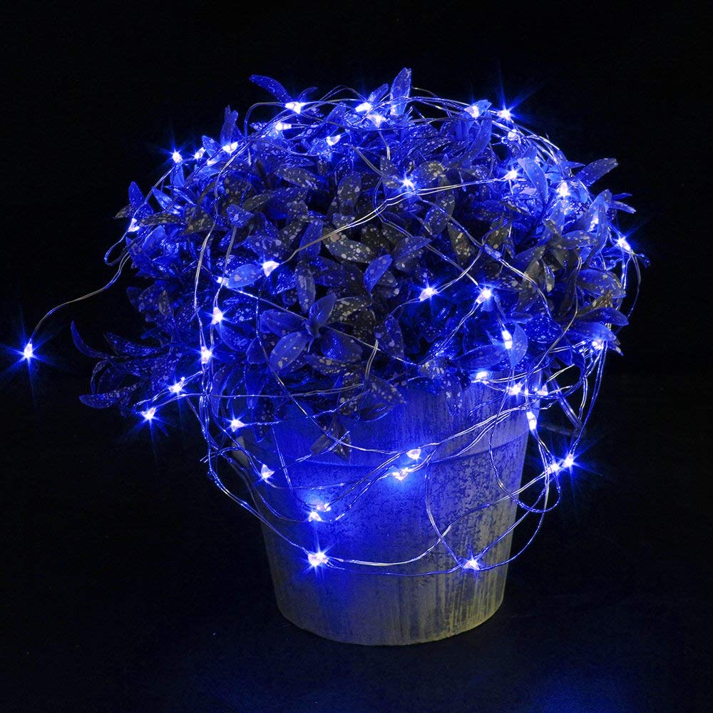 3 Pack Fairy Lights Battery Operated 6.6ft 20 LED Mini String Lights - Silver Wire Starry Lights for DIY, Wedding, Party, Festival, Halloween, Christmas Decorations - Perfect for Bedroom, Garden, and Outdoor Decor (Blue)