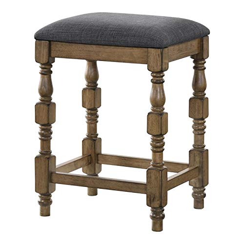 Weighton Wood Counter Height Bar Stools Set of 2 - Solid Oak Kitchen Island Stools for Breakfast Nook, Dining Room & Home Bar (24