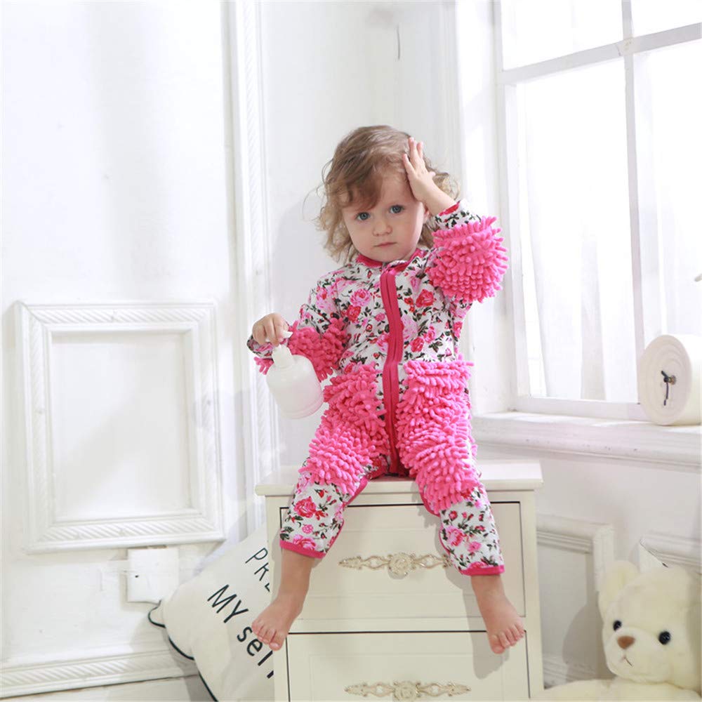 CHAW Cute Baby Mop Onesie - Infant Crawling Mop Outfit for Girls & Boys (0-24 Months) | Soft & Absorbent One-Piece Romper | Fun Learning & Cleaning Toy for Toddlers | Perfect for Playtime, Housework Pretend & Photo Shoots