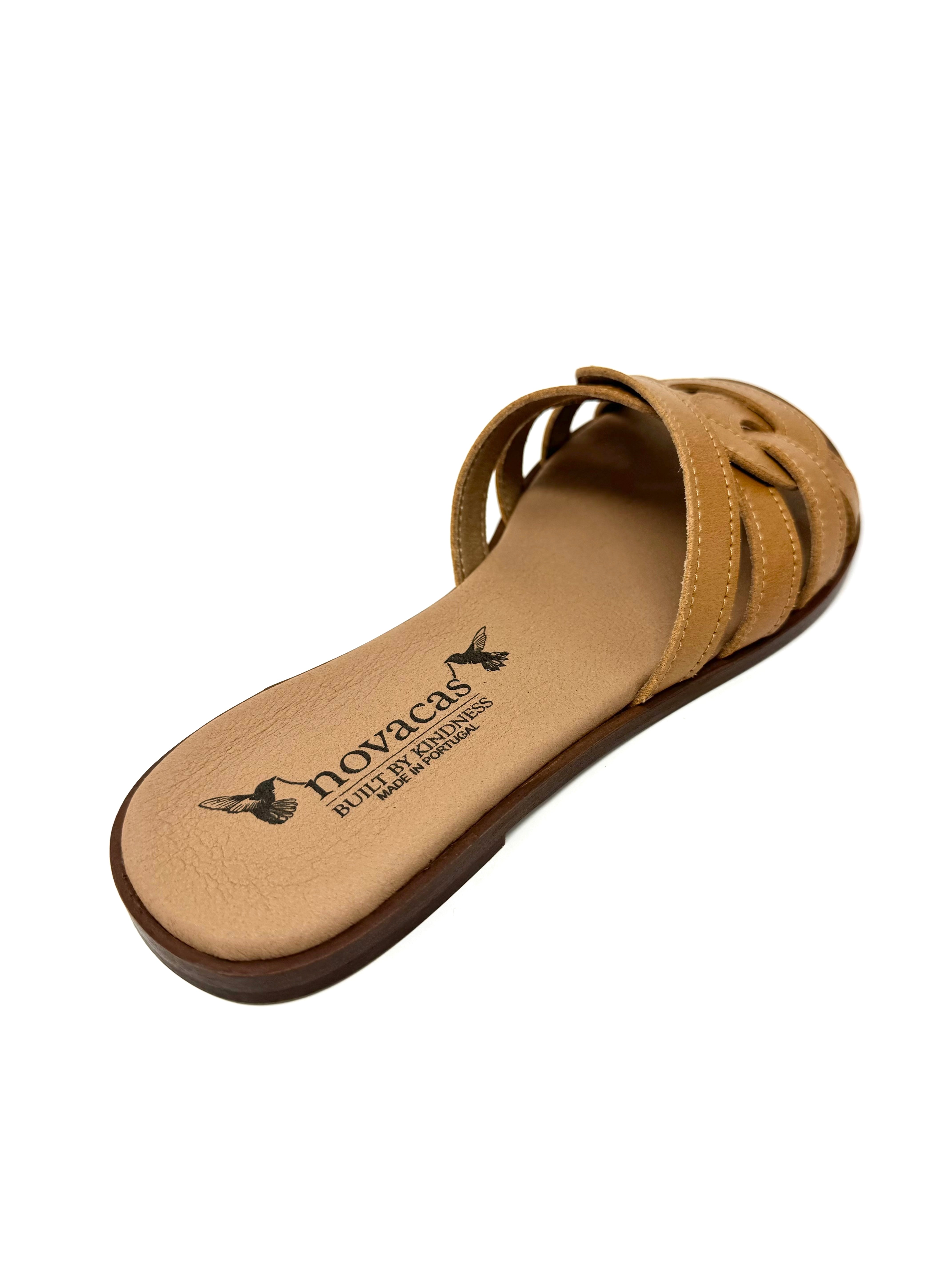Novacas Clarissa Slide Sandals in Camel - Comfortable & Stylish Women's Shoes for Casual Outings & Summer Wear