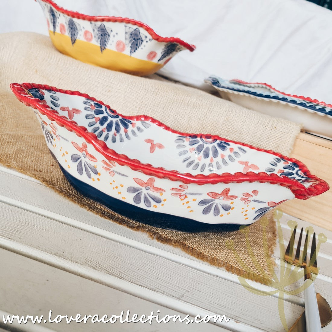 Afrocentric Red Dinnerware & Serveware Set - Elegant African-Inspired Plates, Bowls & Serving Dishes for Stylish Dining & Entertaining | Perfect for Dinner Parties, Holidays & Cultural Celebrations