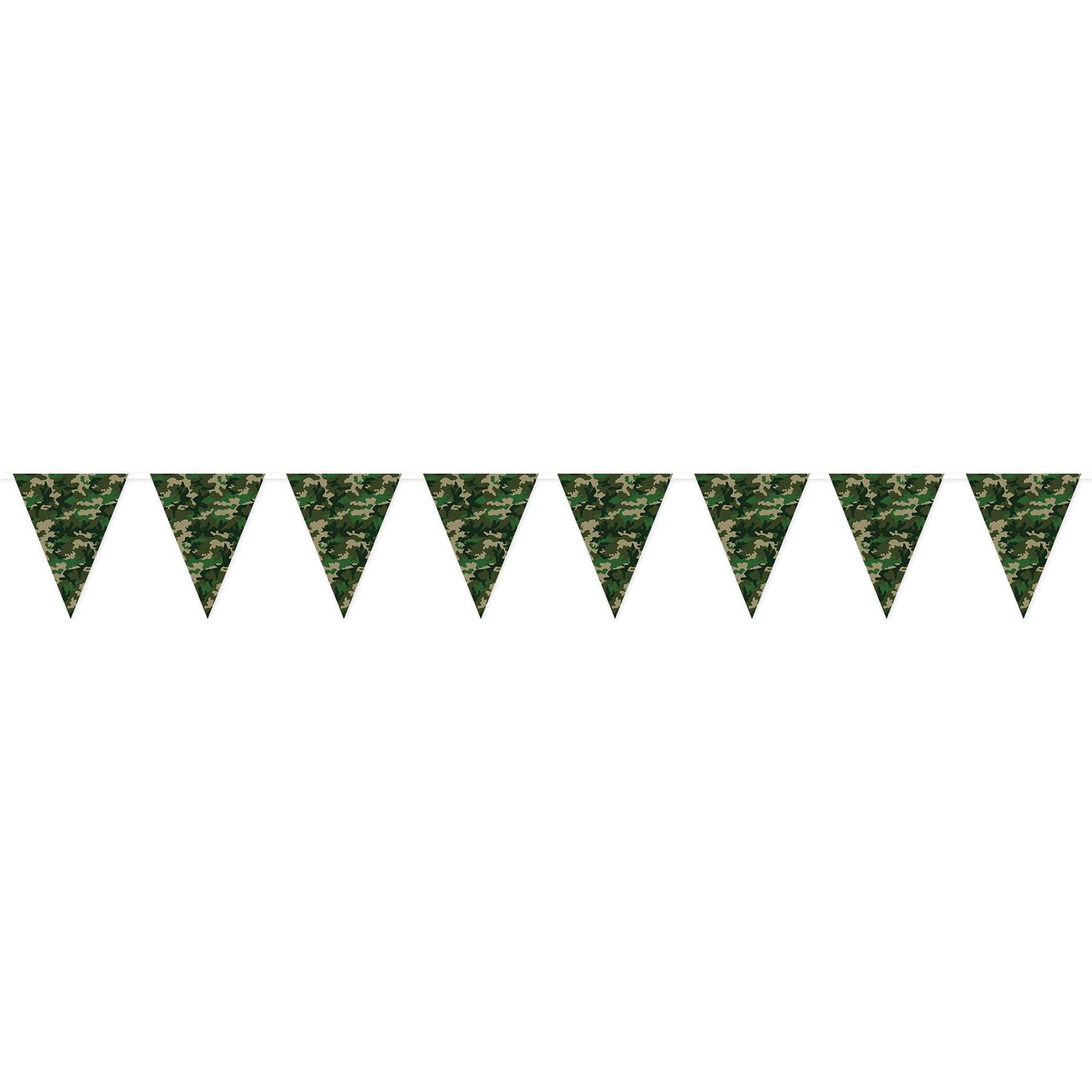 12 Pack Camo Pennant Party Banner - Patriotic Outdoor Decor for Tailgating, Camping & Military Themed Events