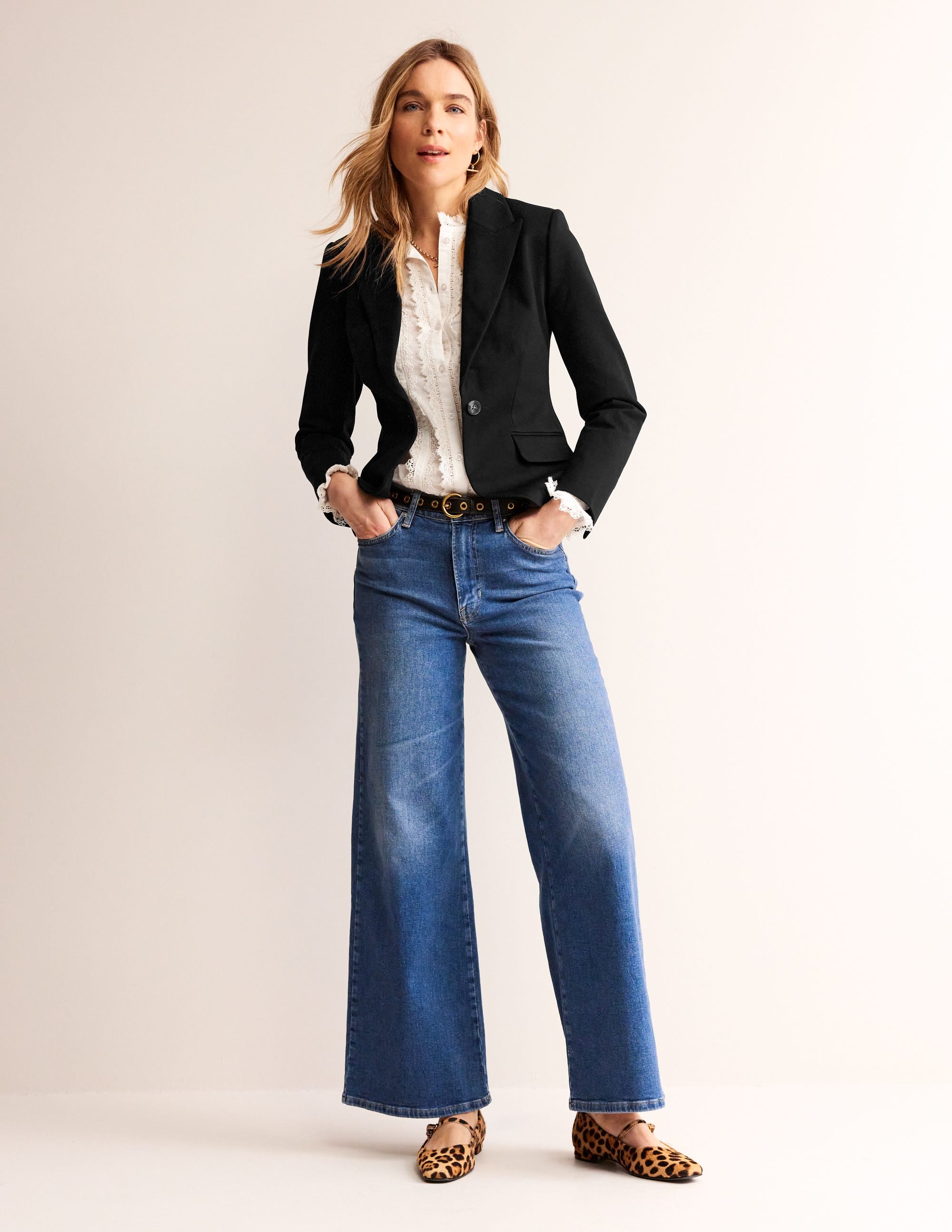Canonbury Ponte Blazer for Women - Slim Fit Stretch Blazer Jacket in Black | Perfect for Office Wear, Business Meetings & Formal Occasions