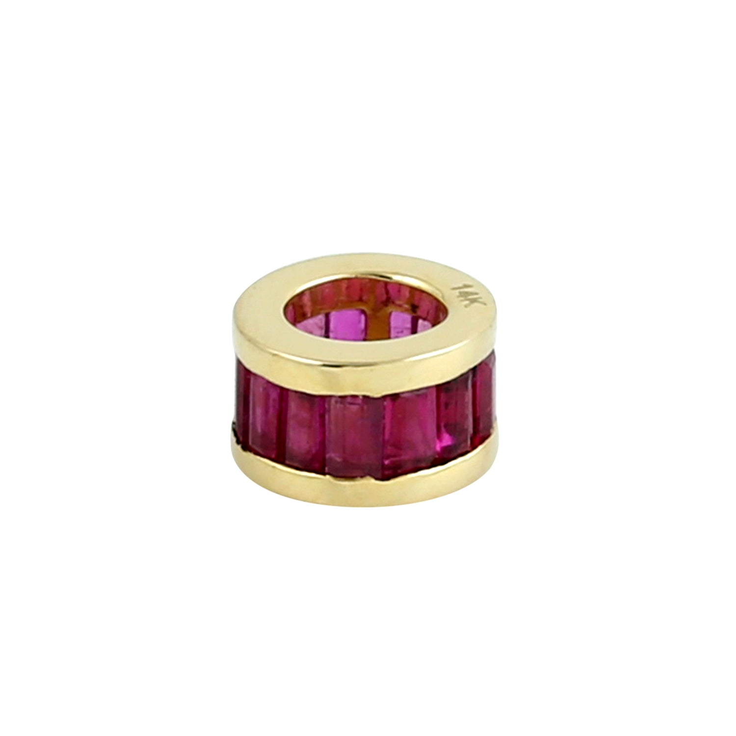 14K Yellow Gold Baguette Ruby Gemstone Channel Set Jewelry for Men & Women - Perfect for Weddings, Anniversaries, and Special Occasions