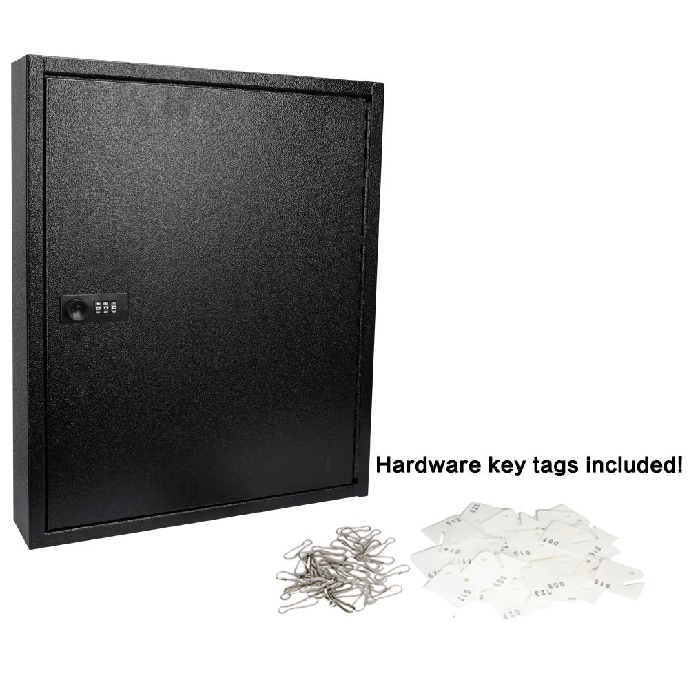 KYODOLED 100-Key Wall Mount Key Cabinet Organizer with Combination Lock – Large Key Storage Box (17