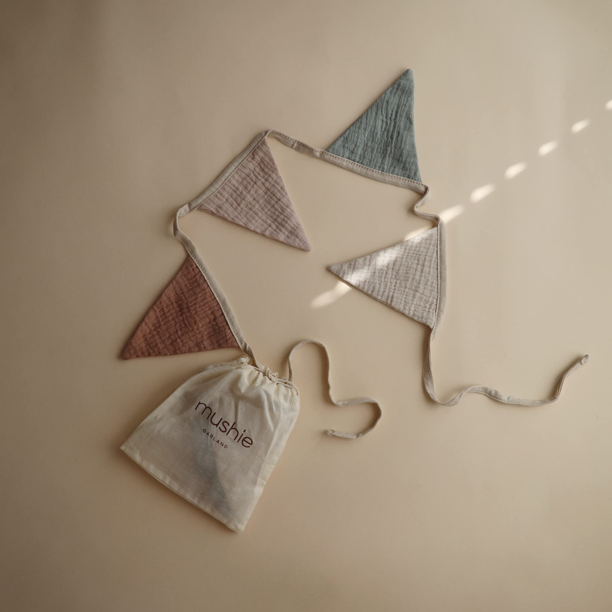 Mushie Baby Garland - Soft Cotton Nursery Decor for Newborns & Toddlers | Perfect for Cribs, Playrooms & Baby Showers | Gender Neutral Nursery Wall Hanging