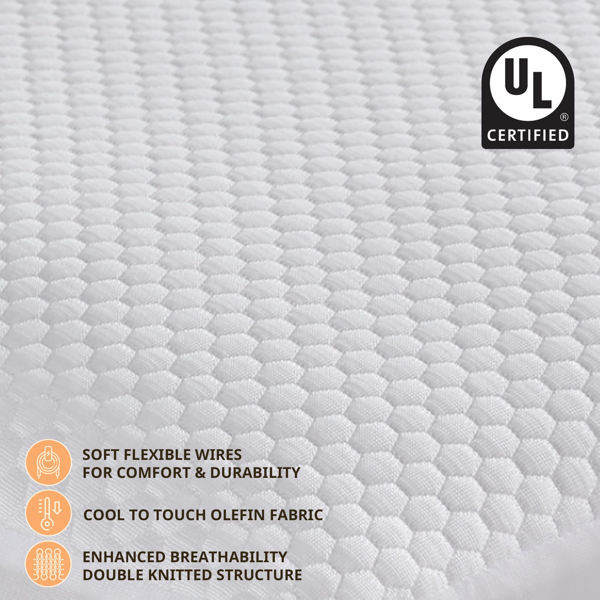 Beautyrest Heated Mattress Pad King Size - Electric Bed Warmer with 5 Heat Settings, Cool-Touch Technology & Auto Shut Off | All-Season Deep Pocket Design | Machine Washable & UL Certified White Mattress Topper | Perfect for Cold Nights, Arthritis Pain Relief & Cozy Winter Sleep