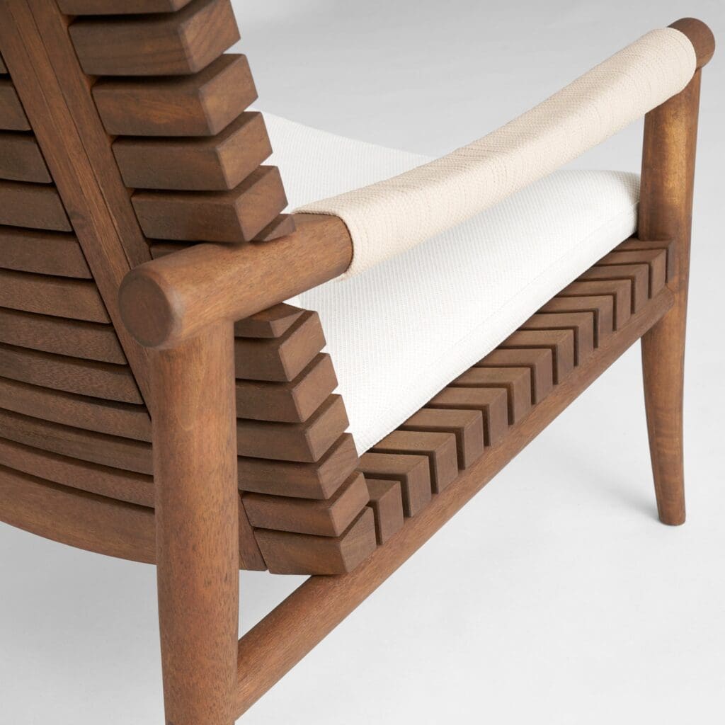 Cyan Design 11736 Acqua Chair - Teak Wood & Off White Upholstered Dining Chair for Kitchen, Dining Room, and Outdoor Patio Use