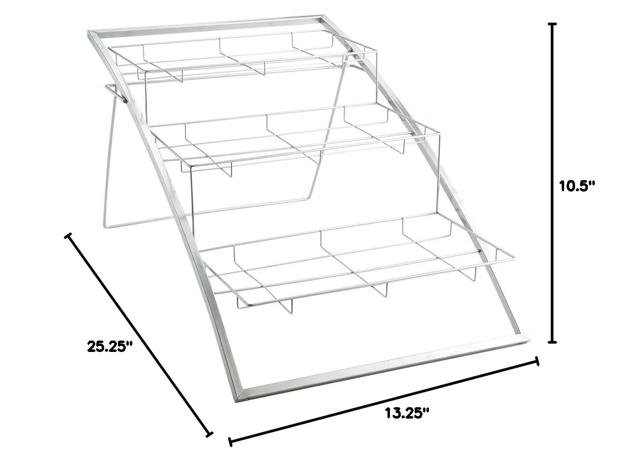 Eco-Friendly 3-Tier Wire Market Basket Stand - 25.25