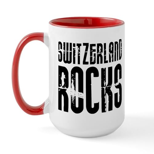 White/Red Inside - Switzerland Rocks Large Mug