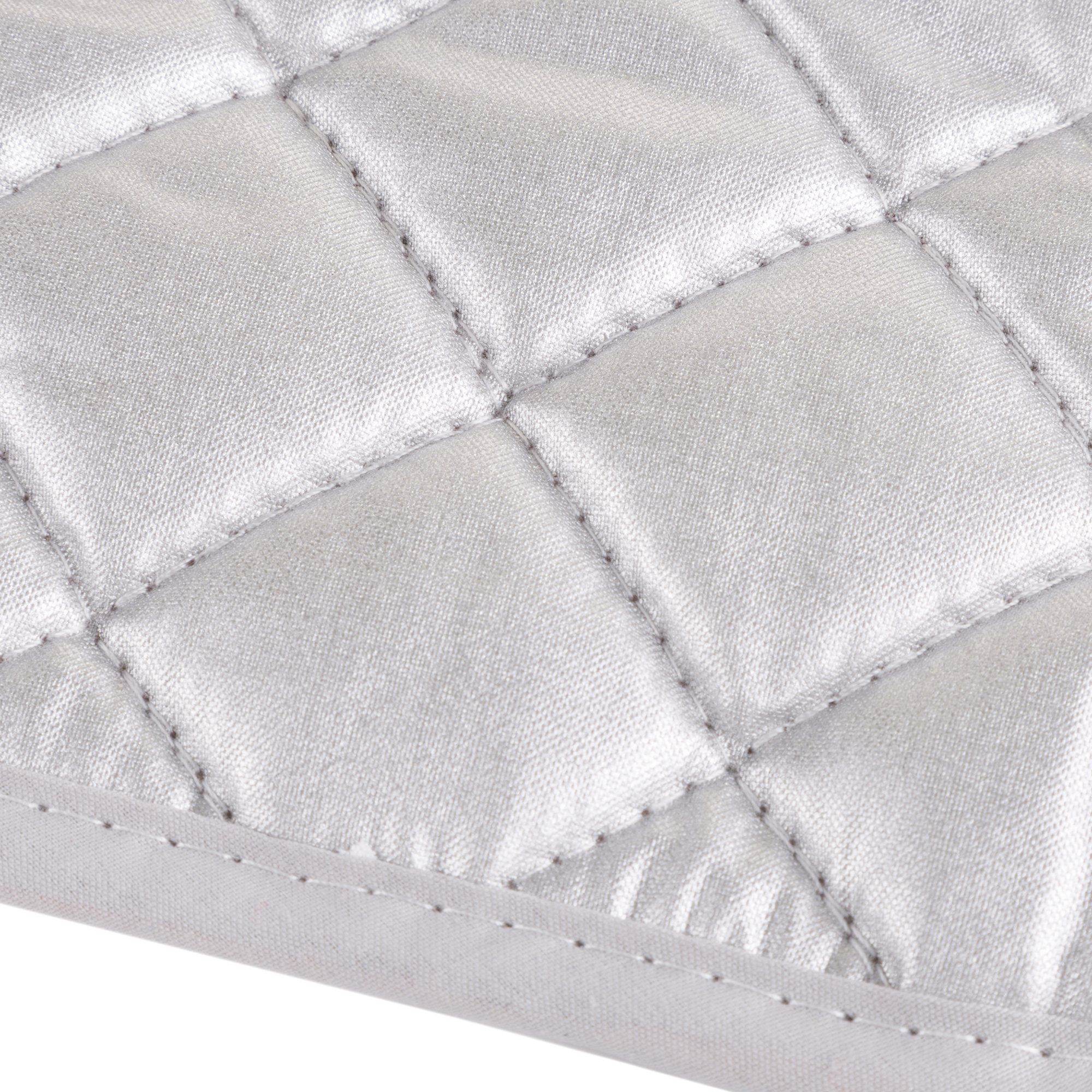 Lavish Home 3-Piece Heat Resistant Quilted Cotton Pot Holder Set - Silver | Oven Mitts for Baking, Cooking & Kitchen Safety