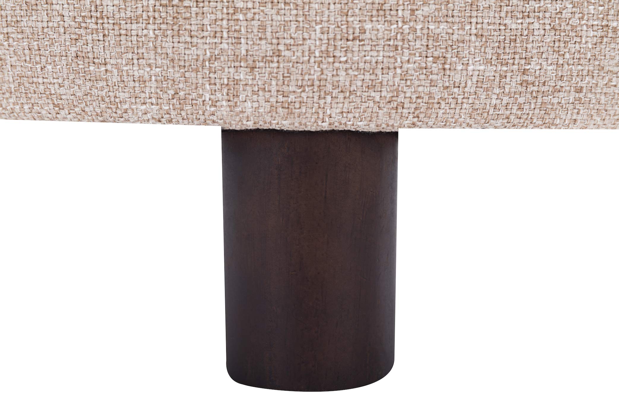 Wovenbyrd Classic Small Round Storage Ottoman Footstool with Removable Lid - Light Brown Fabric Upholstered, Multi-Functional Foot Rest & Hidden Storage for Living Room, Bedroom, or Nursery