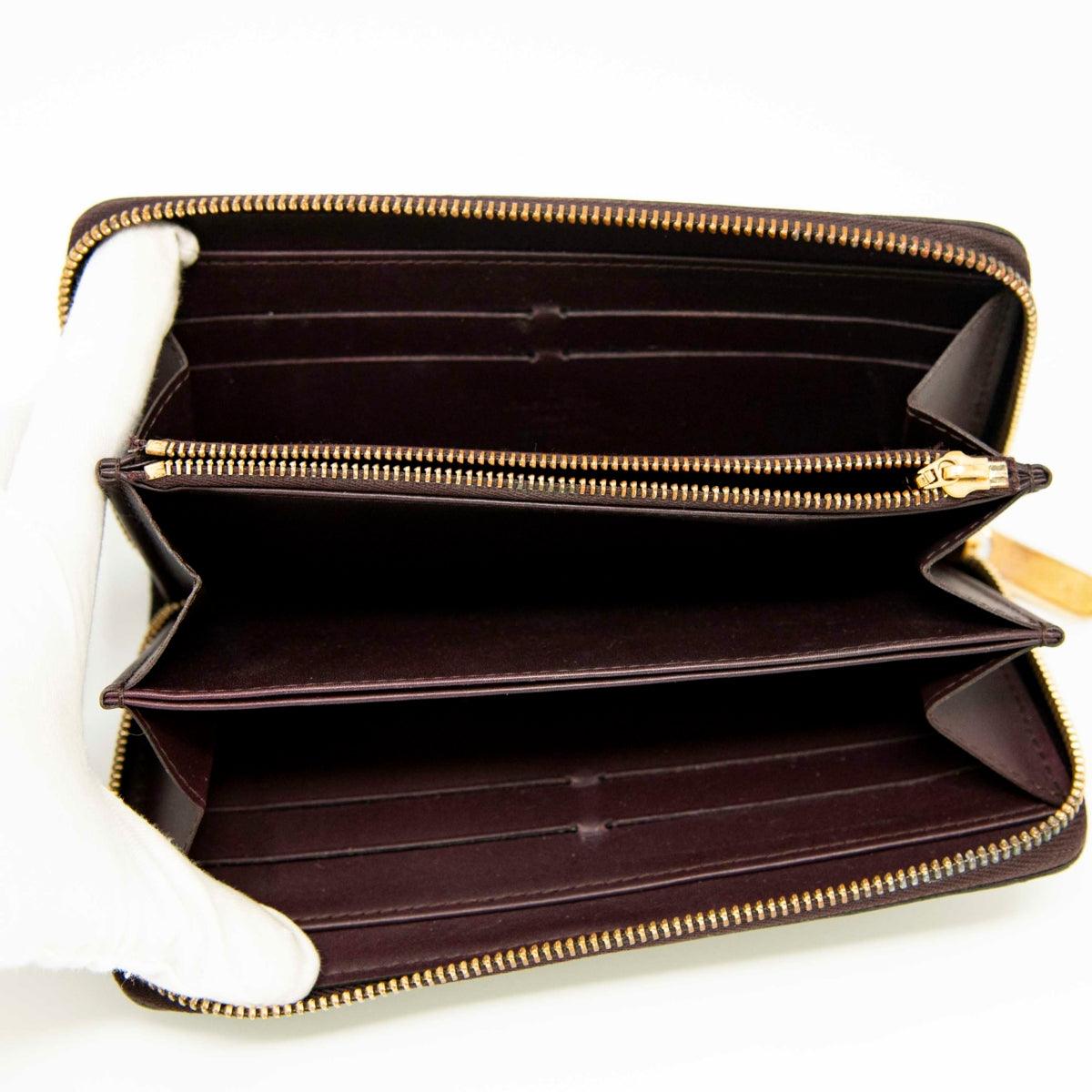 Authentic Louis Vuitton Burgundy Monogram Vernis Long Zip Wallet for Women | Luxury Leather Billfold with Multiple Card Slots | Perfect for Everyday Use, Travel & Gift Giving