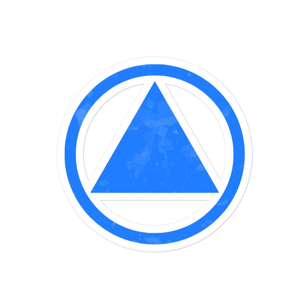 Tranquil Blue Sobriety Symbol Sticker - Motivational Recovery Decal for AA Meetings, Sober Living & Personal Inspiration