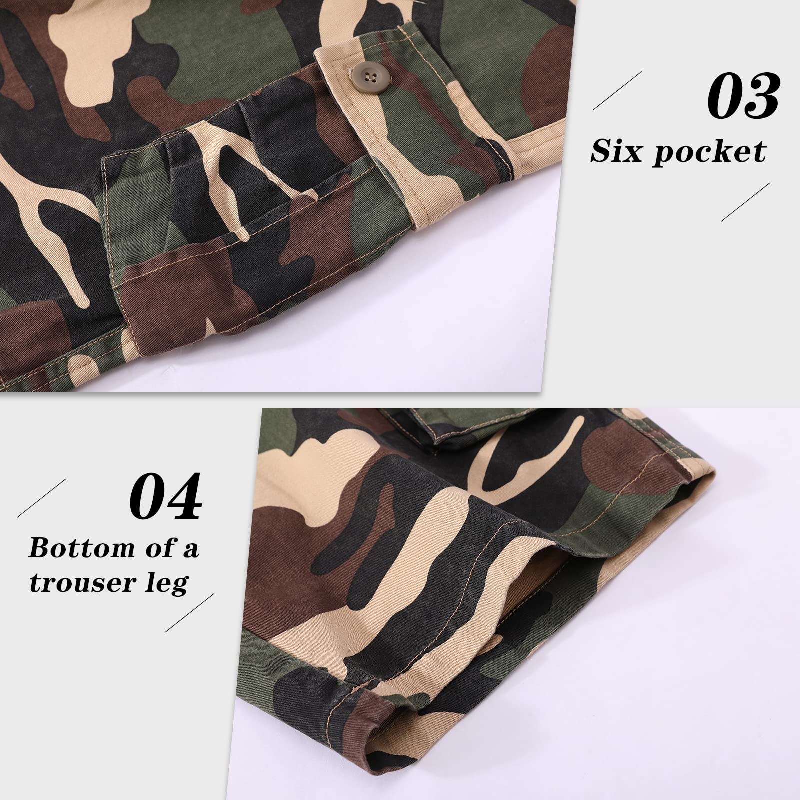 Zeetoo Men's Camo Cargo Shorts - Classic Relaxed Fit Outdoor Shorts with Multiple Pockets | Perfect for Hiking, Camping & Summer Adventures