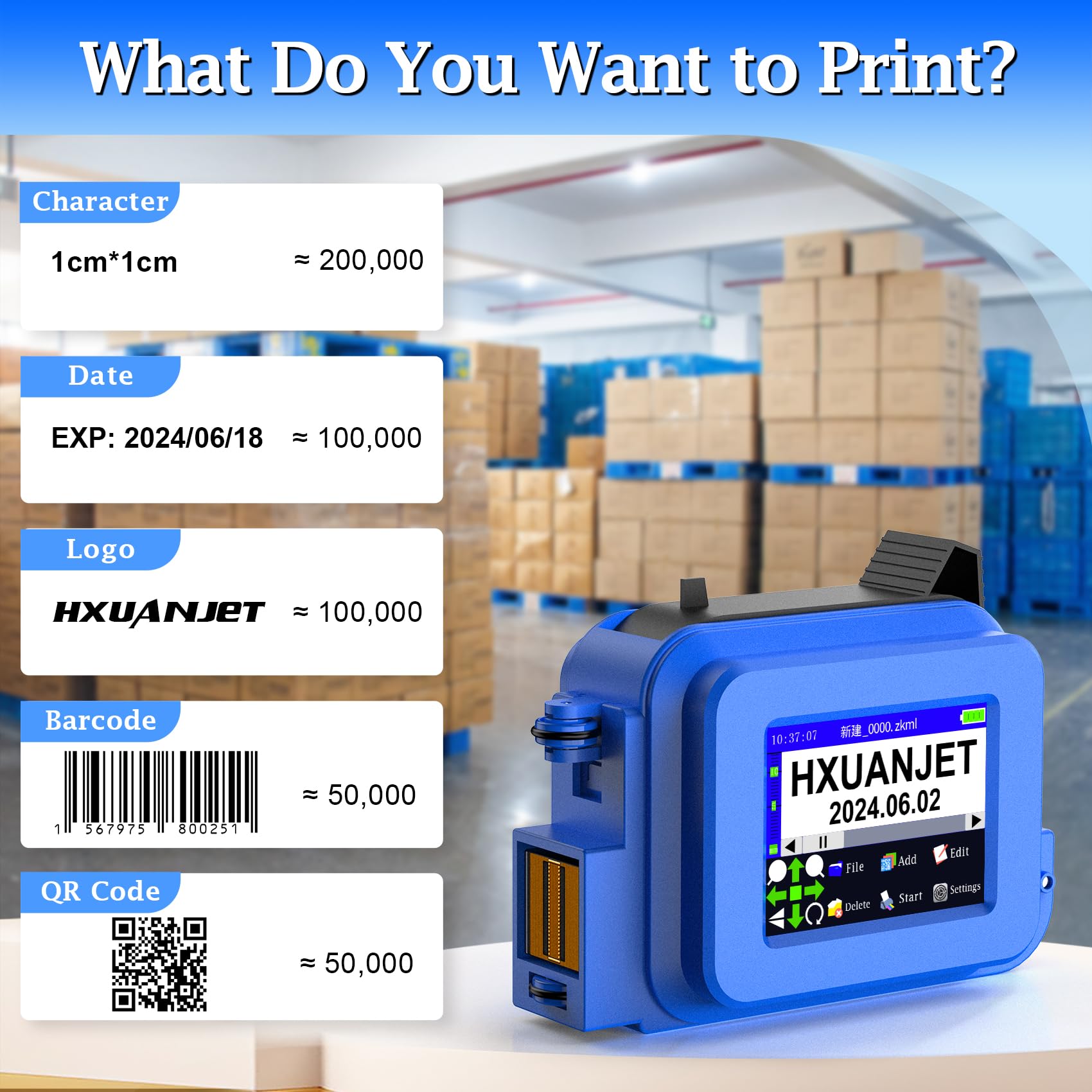 MINI127 Portable Handheld Inkjet Printer - Compact Coding Machine for Logo, QR Code, Barcode, Date & Batch Printing | Ideal for Retail, Warehouse, Manufacturing & Small Business Labeling