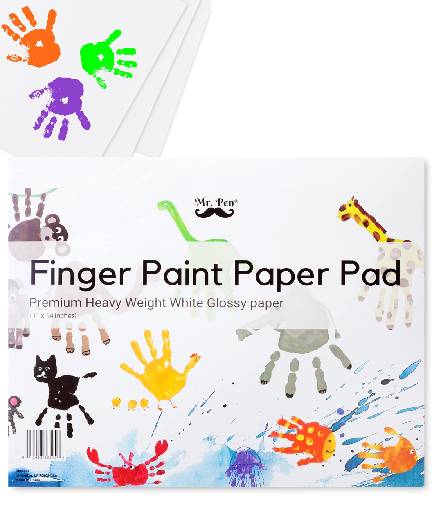 Mr. Pen Finger Paint Paper for Kids & Toddlers, 11 x 14 Inches, 22 Sheets - Non-Toxic Art Paper for Creative Painting, Classroom & Home Activities, Mess-Free Fun for Children's Art Projects