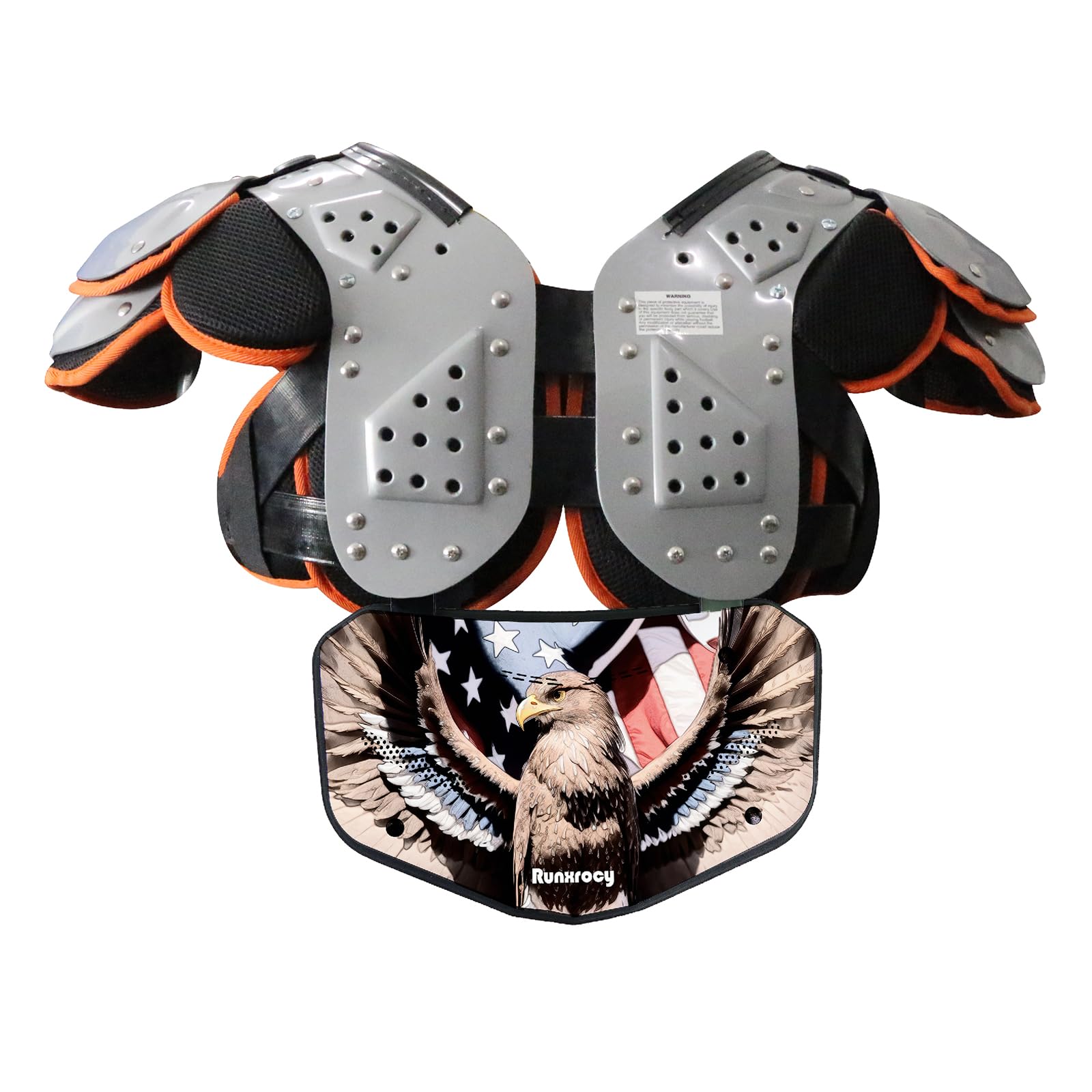 Runxrocy Football Back Plate - Adult Back Protection Pads for Football Players - Rear Protective Gear for Training & Games - Durable Safety Equipment for Tackles & Contact Sports