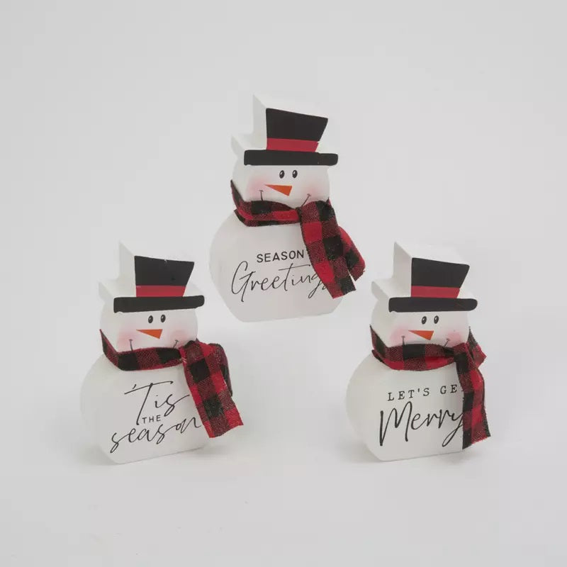 4.25 Inch Wooden Snowman Ornament with Holiday Message - Perfect for Christmas Tree Decorations, Holiday Gifts & Festive Home Decor