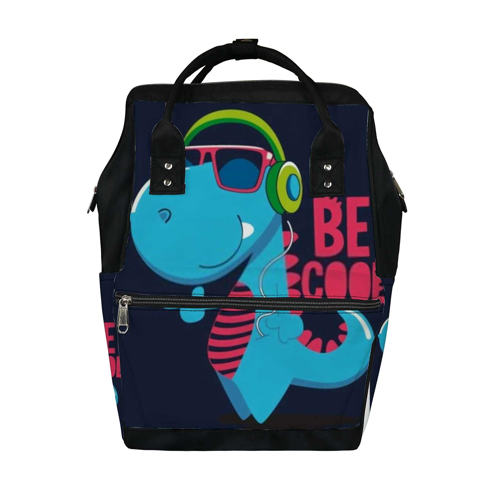Durable Waterproof Dinosaur Diaper Backpack with Headphones - Large Capacity Baby Nappy Changing Bag & Laptop Backpack for Travel - Stylish Unisex Design for Men & Women - Perfect for Parenting, Commuting, and Outdoor Adventures
