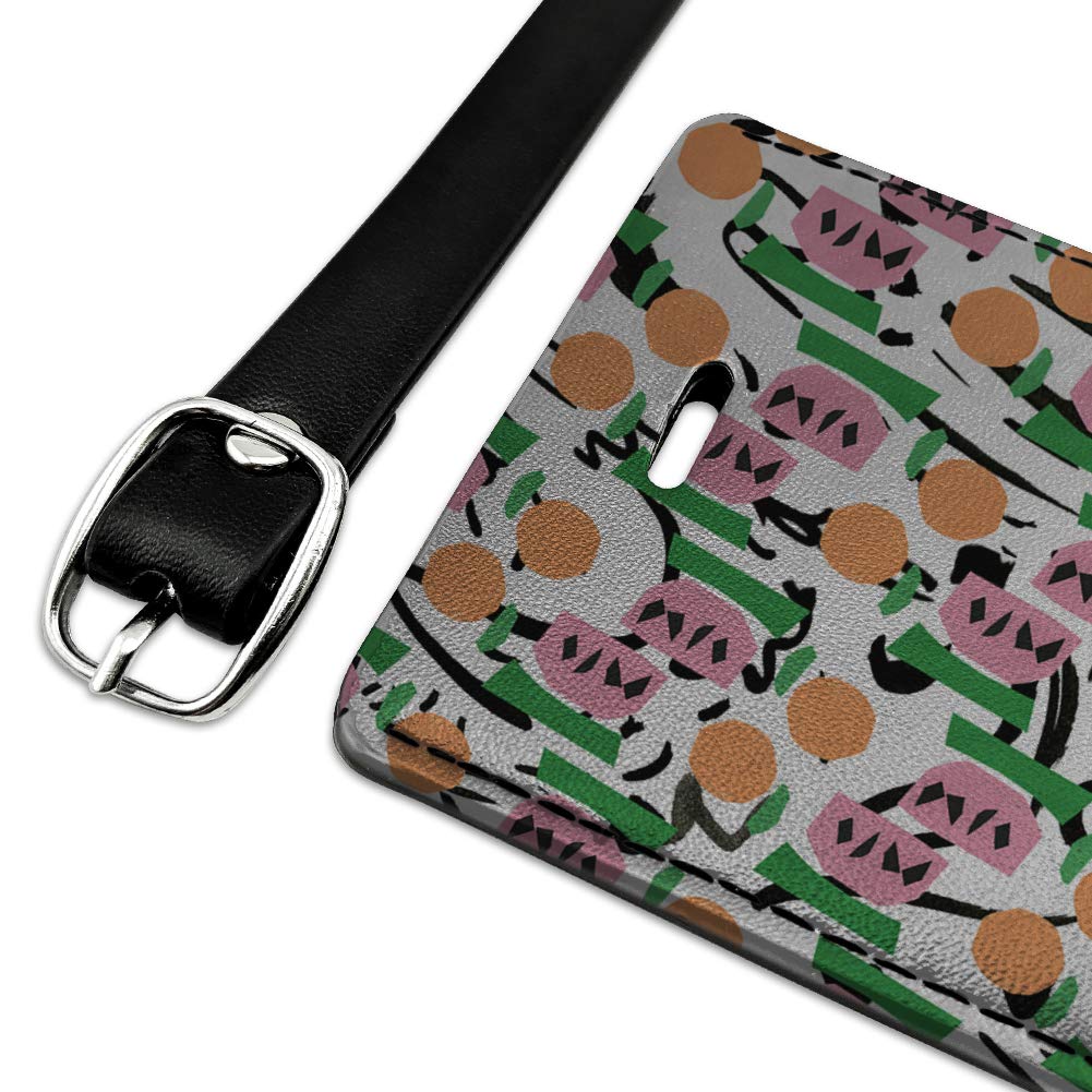 Modern Art Fruit Design Leather Luggage Tag - Rectangle Suitcase ID Card Holder for Travel Carry-On Bags | Perfect for Business Trips & Vacation Identification