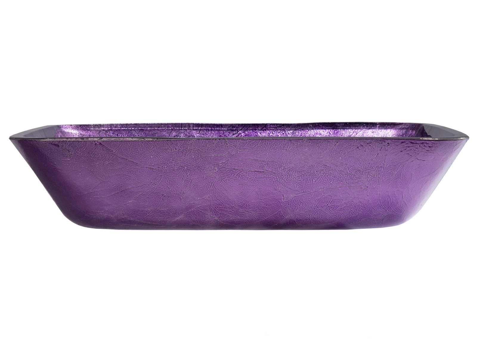 Modern Rectangular Purple Foil Glass Vessel Bathroom Sink - Elegant Vanity Basin for Contemporary Home Decor, Perfect for Powder Rooms and Luxury Bathrooms