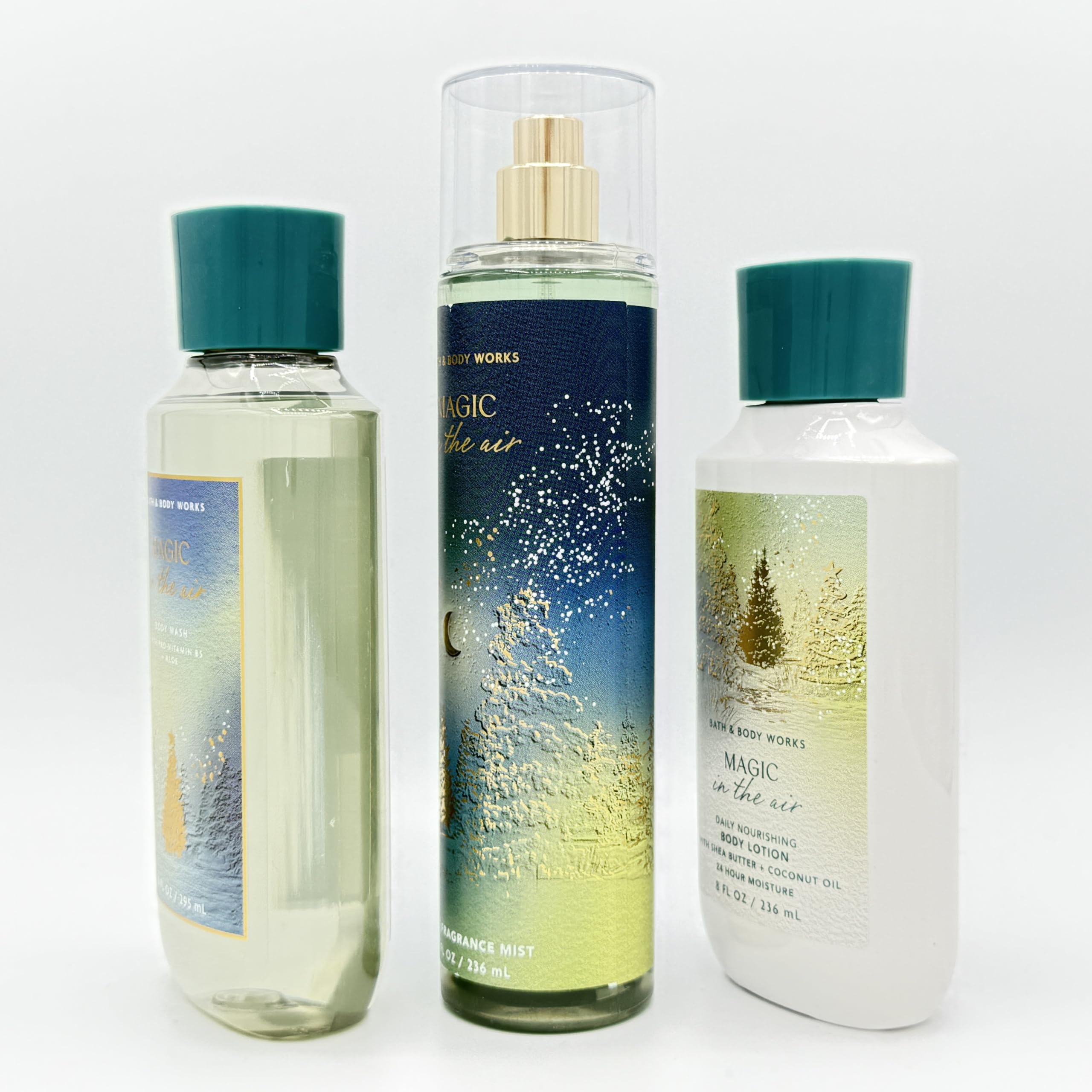 Magic Air 3-Piece Bath & Body Gift Set - Moisturizing Body Wash, Refreshing Fragrance Mist & Hydrating Body Lotion | Perfect for Spa Day, Self-Care Routine & Luxury Gifts