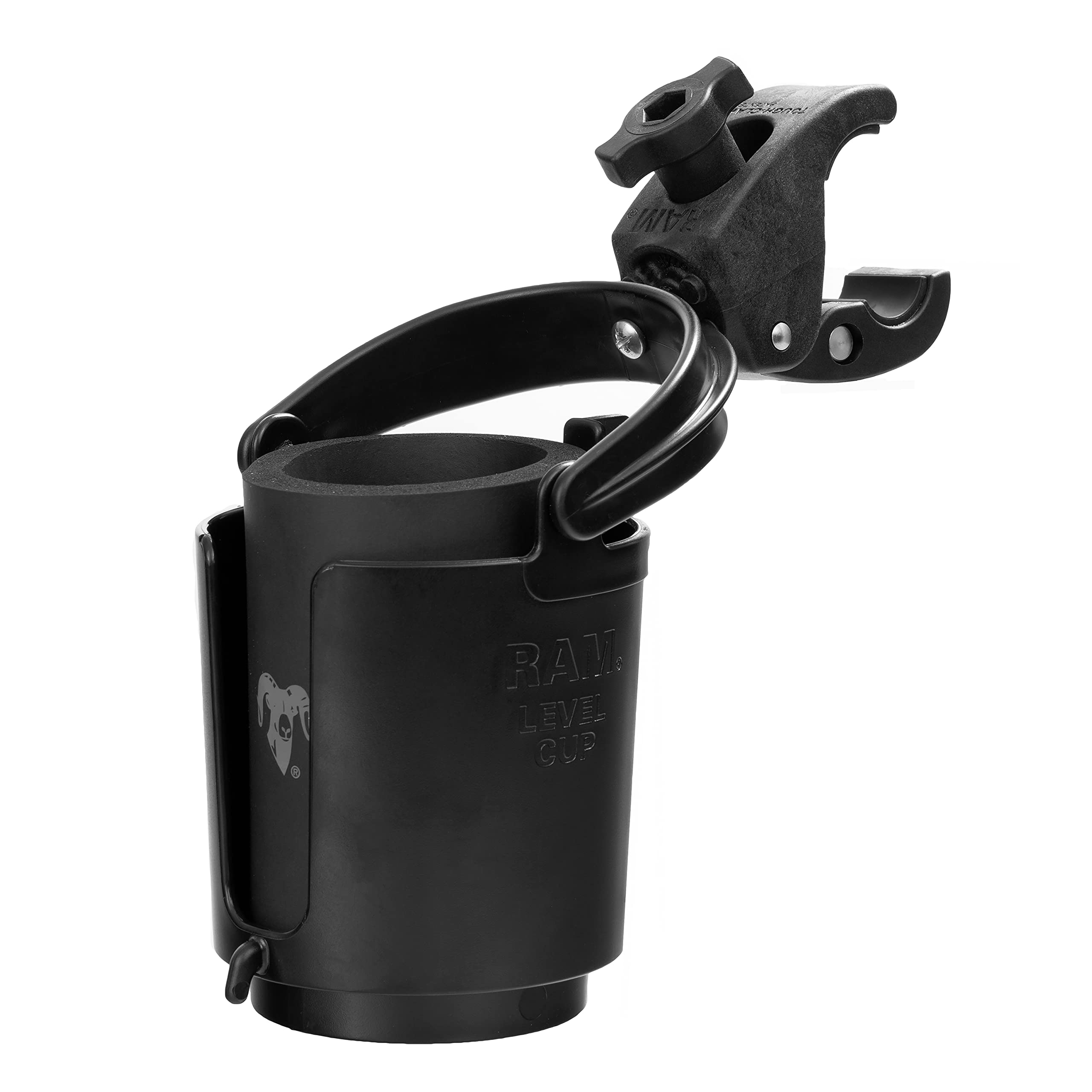 RAM Mounts RAM-B-132-400U 16oz Level Cup Drink Holder with Tough-Claw Mount for Motorcycle, ATV/UTV, Bike - Durable Beverage Solution for Outdoor Adventures
