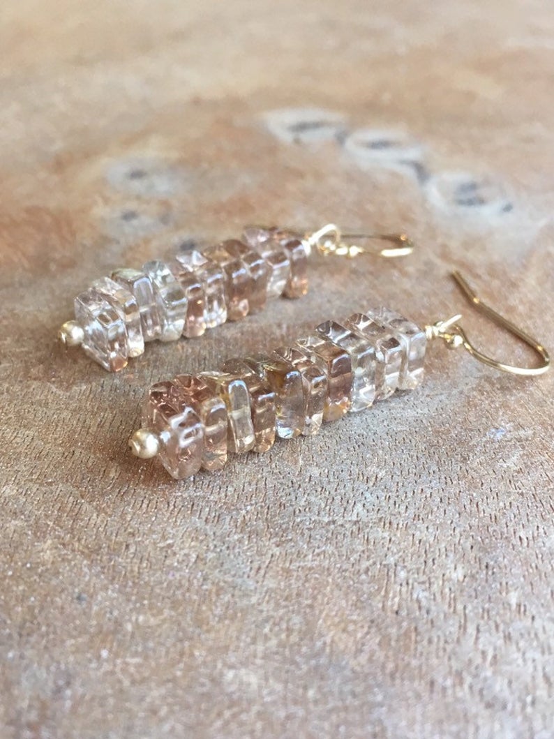 Imperial Topaz Crystal Earrings - Sterling Silver or 14K Gold November Birthstone Jewelry | Perfect Gift for Her, Birthday, Anniversary & Special Occasions