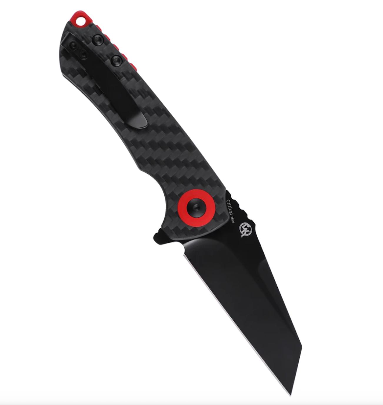 Kizer V3508A1 Mini Critical Knife - Black Carbon Fiber Handle & CPM3V Plain Black Blade - EDC Pocket Knife for Camping, Hiking, and Outdoor Survival